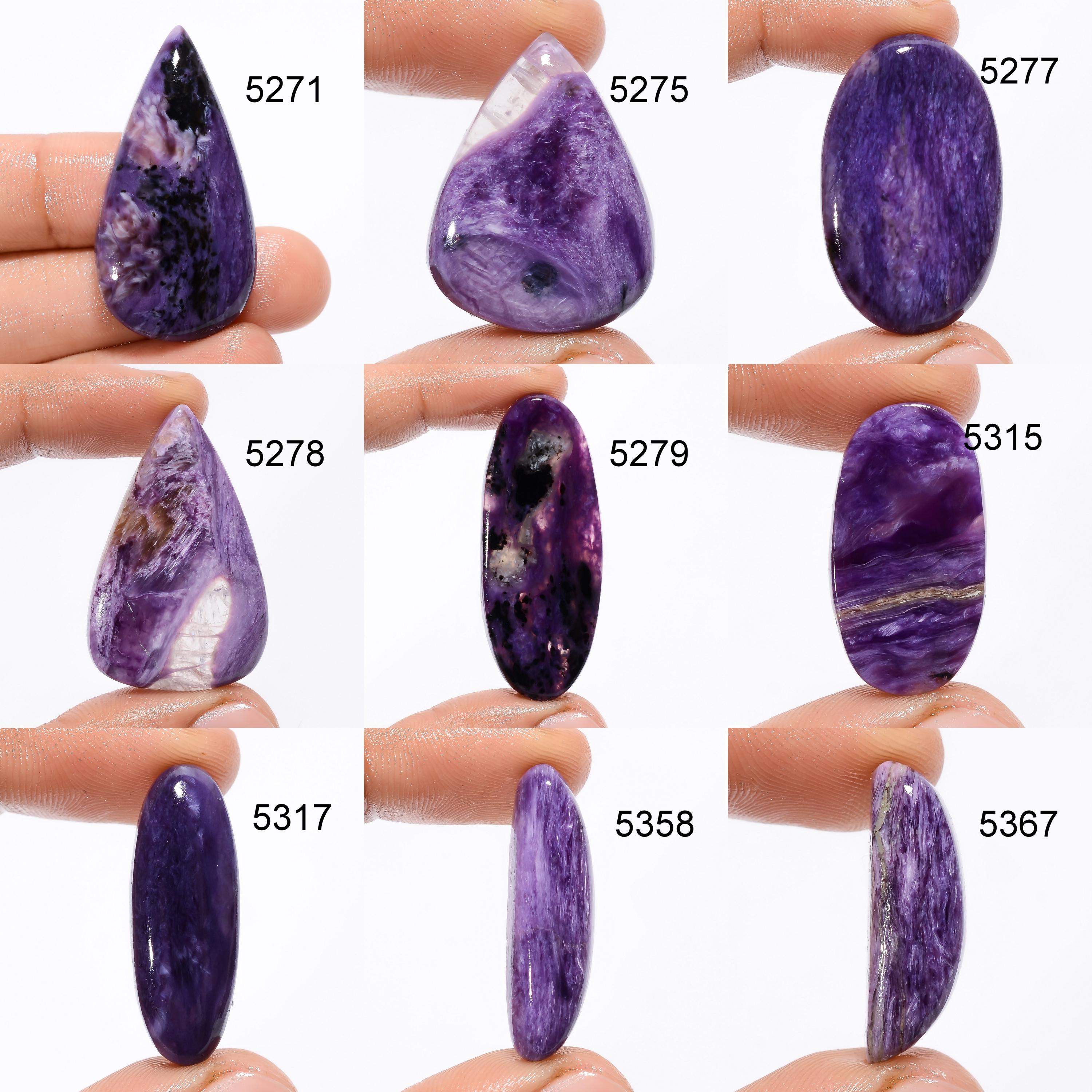 Purple Charoite Gemstone, Mix Shape Natural Purple Charoite Cabochon, Loose Purple Charoite Pendant Gemstone For Jewelry - image 5