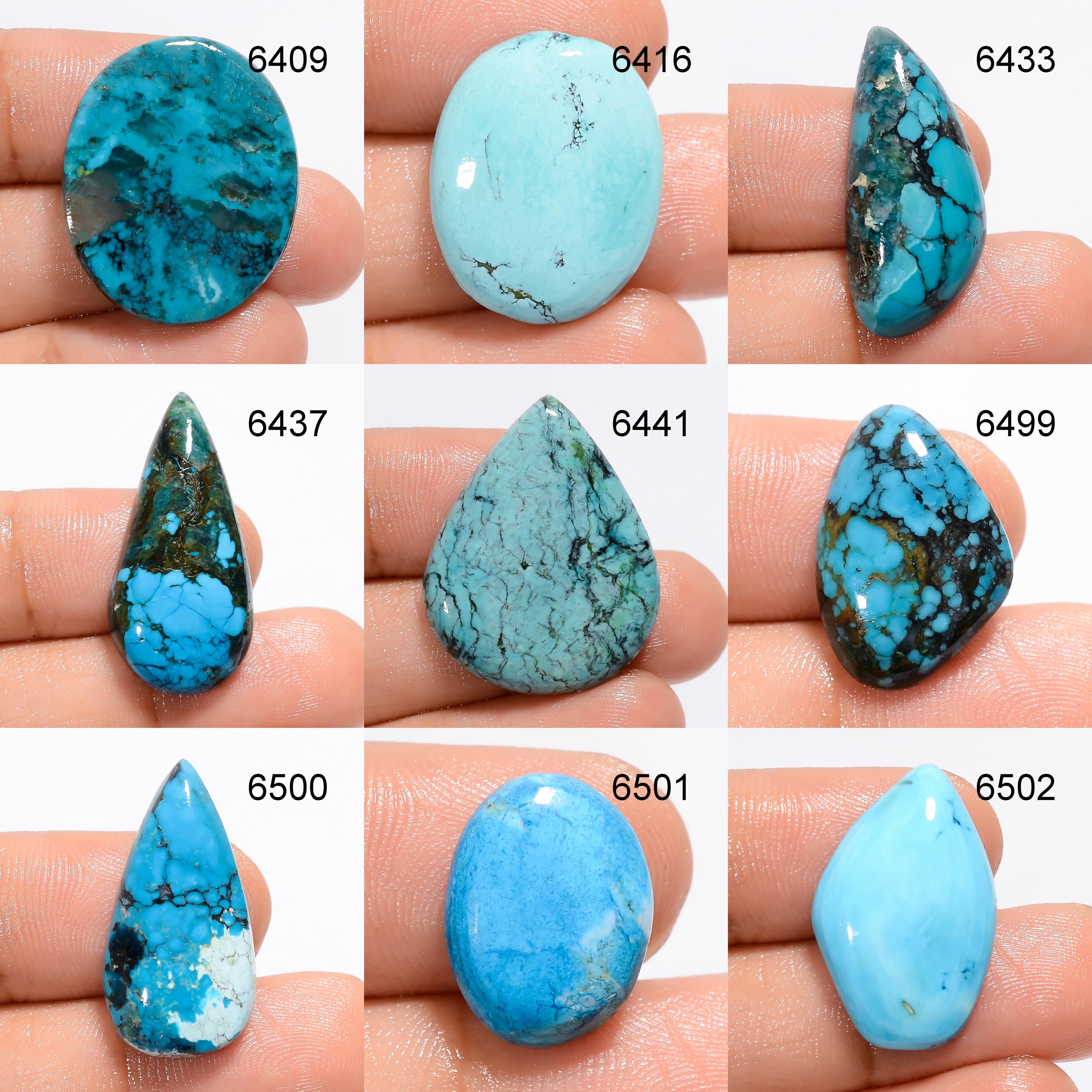 Natural Tibetan Turquoise Gemstone Cabochon | AAA Quality Loose Turquoise for Jewelry Making, Pendant, Healing Energy Cr - image 2