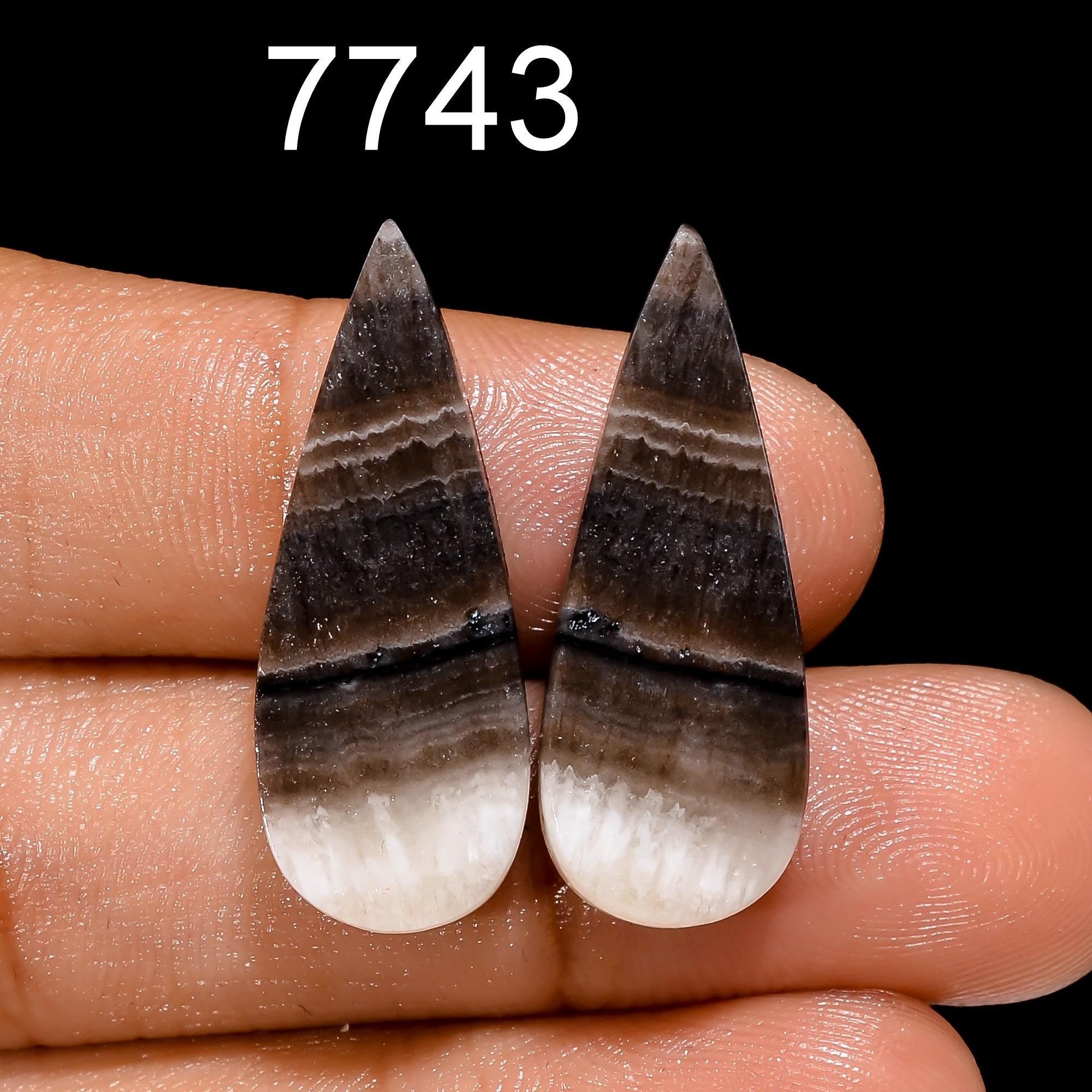 Zebra Calcite Loose Cabochon: Black & White Gemstone for Jewelry Making