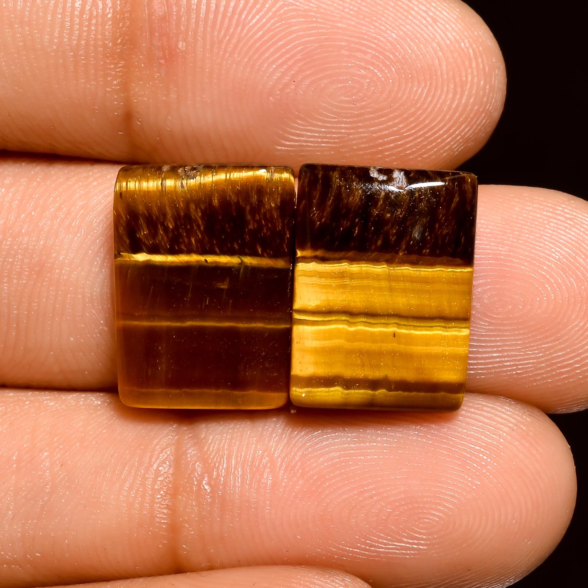 Yellow Tiger Eye Pair Gemstone Cabochon, Mix Shape Natural Yellow Tiger Eye Cabochon, Gorgeous Tiger Eye Gemstone For Ea - image 5