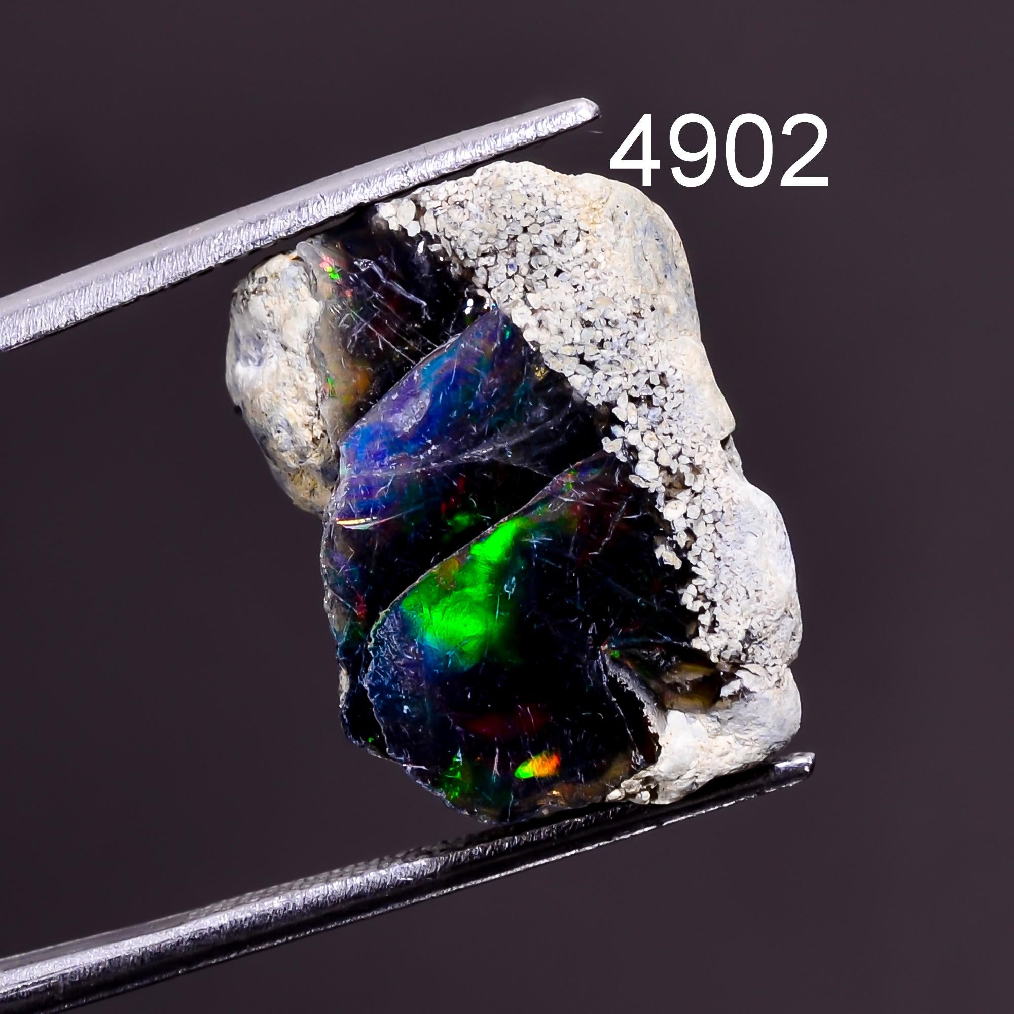 Ethiopian Black Opal Rough, Natural Fire Play Gemstone, Jewelry Making - image 5
