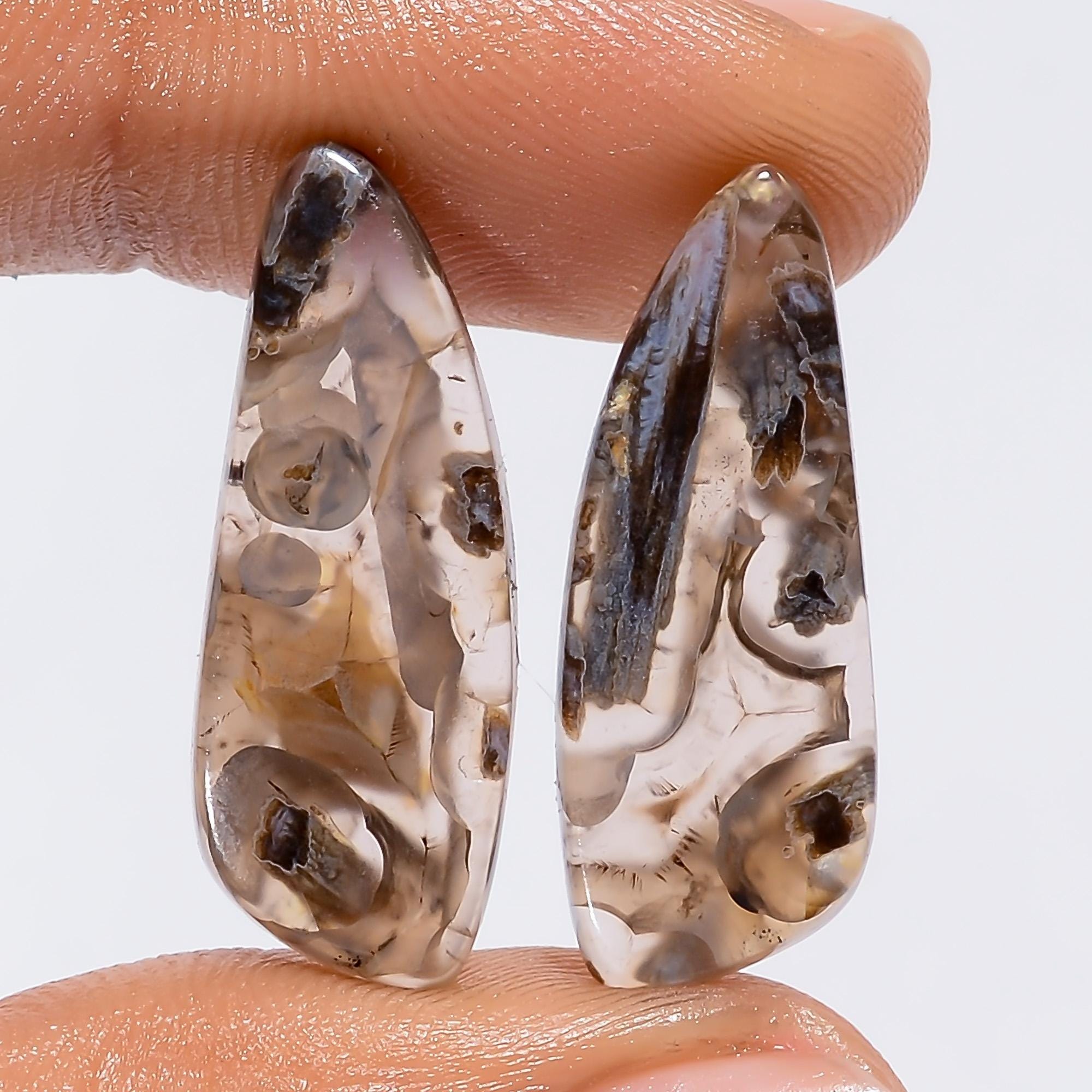 Natural Turkish Stick Agate Gemstone Pair, AAA Quality, Earring Jewelry Making - image 4