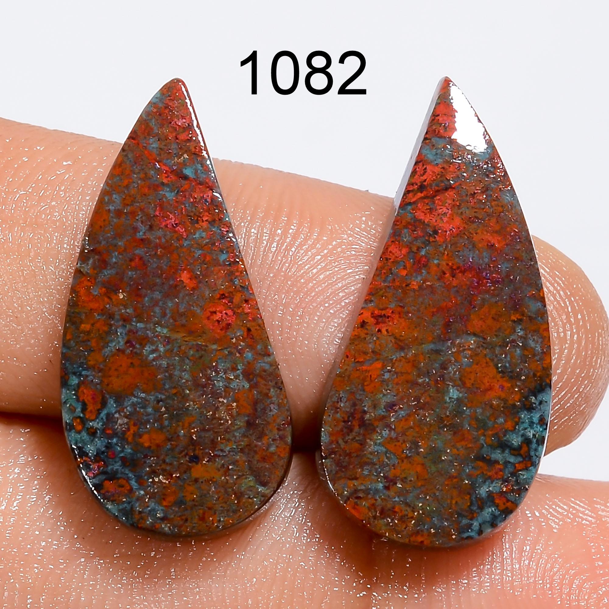 Natural Sonora Sunrise Gemstone Pair, Designer Cupric Chrysocolla Pair, Matched Sonora Crystal Gemstone For Earring Jewe - image 4