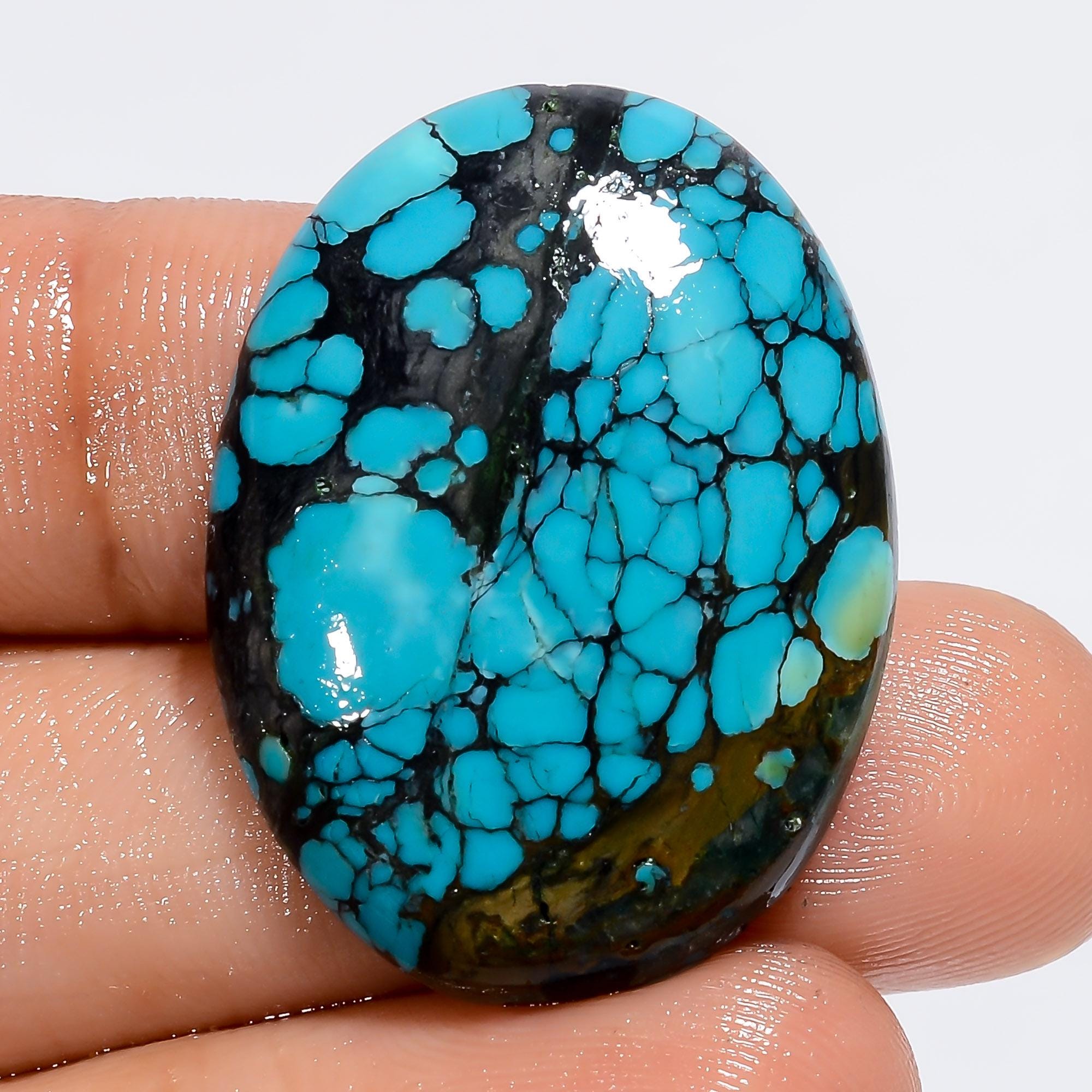 AAA Tibetan Turquoise Gemstone Cabochon, Oval, - image 2