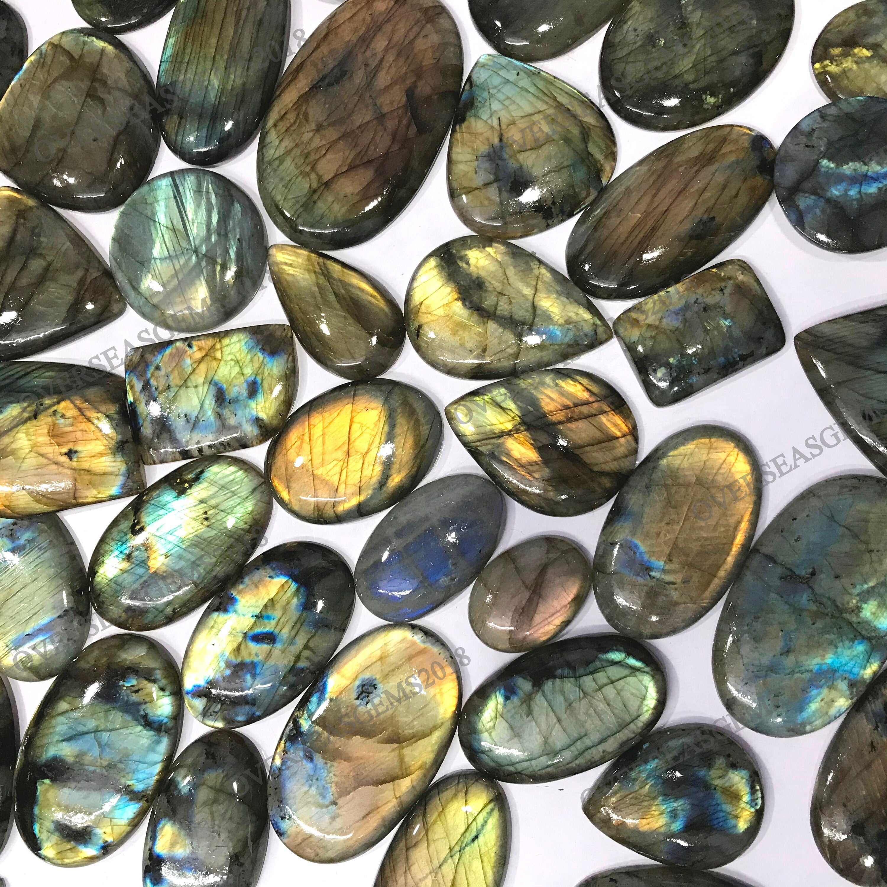 Natural Flashy Labradorite Gemstone Cabochon Mix Shape AAA Quality Wholesale Lot Jewelry Making - image 2