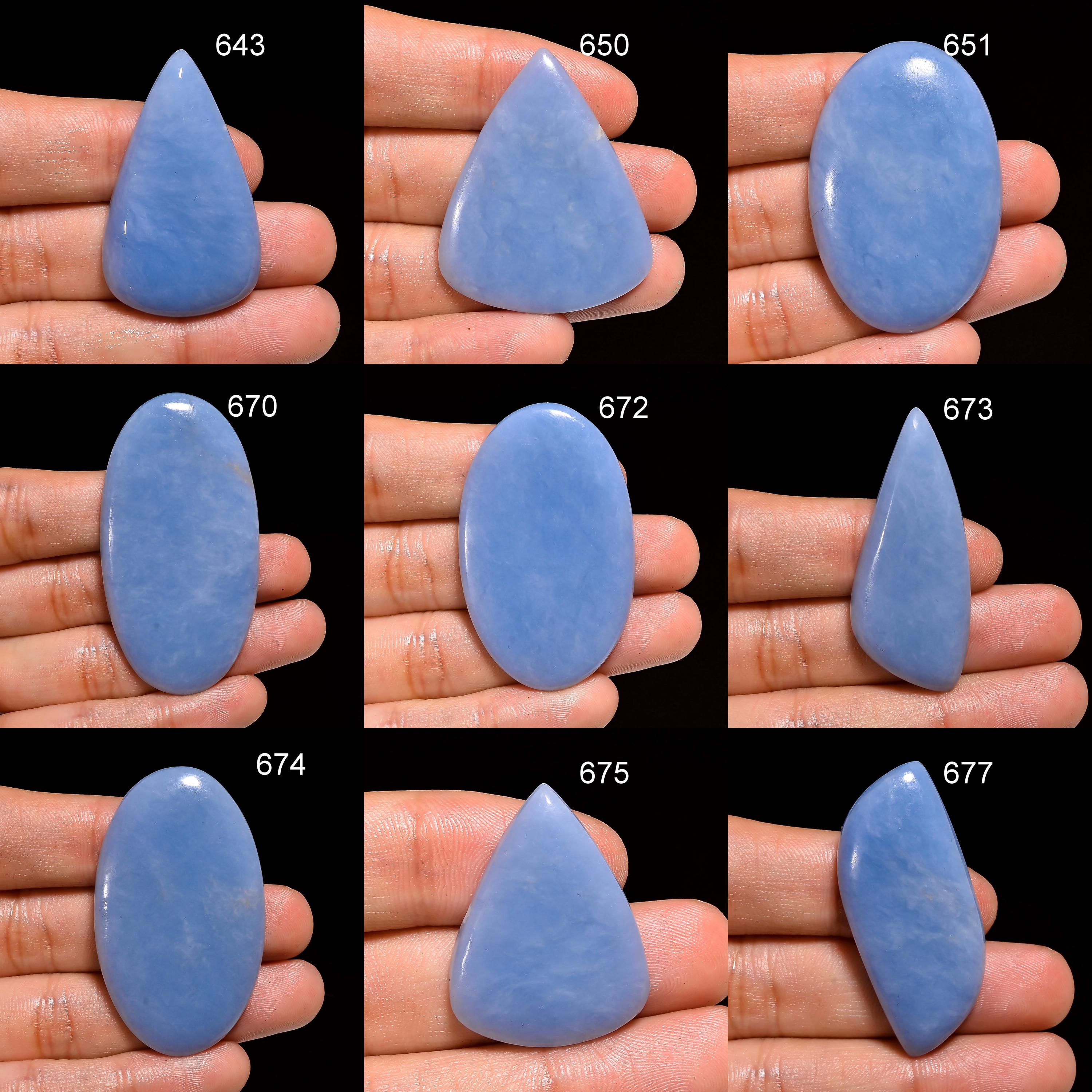 Sky Blue Angelite Gemstone Cabochon, Loose Gem For Pendant Jewelry - image 2