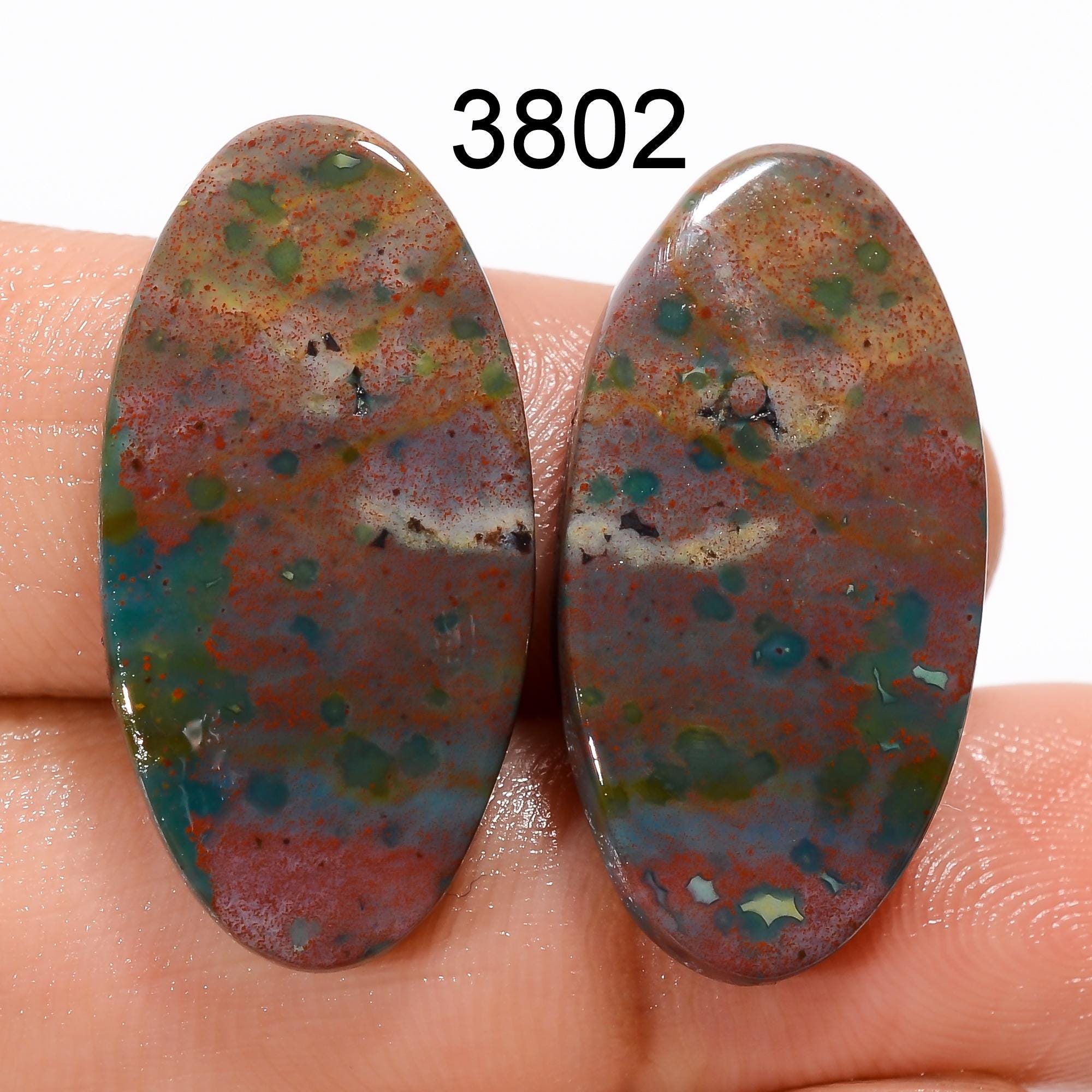 AAA Bloodstone Cabochon Pair: Natural Gemstone for Jewelry Making - image 7