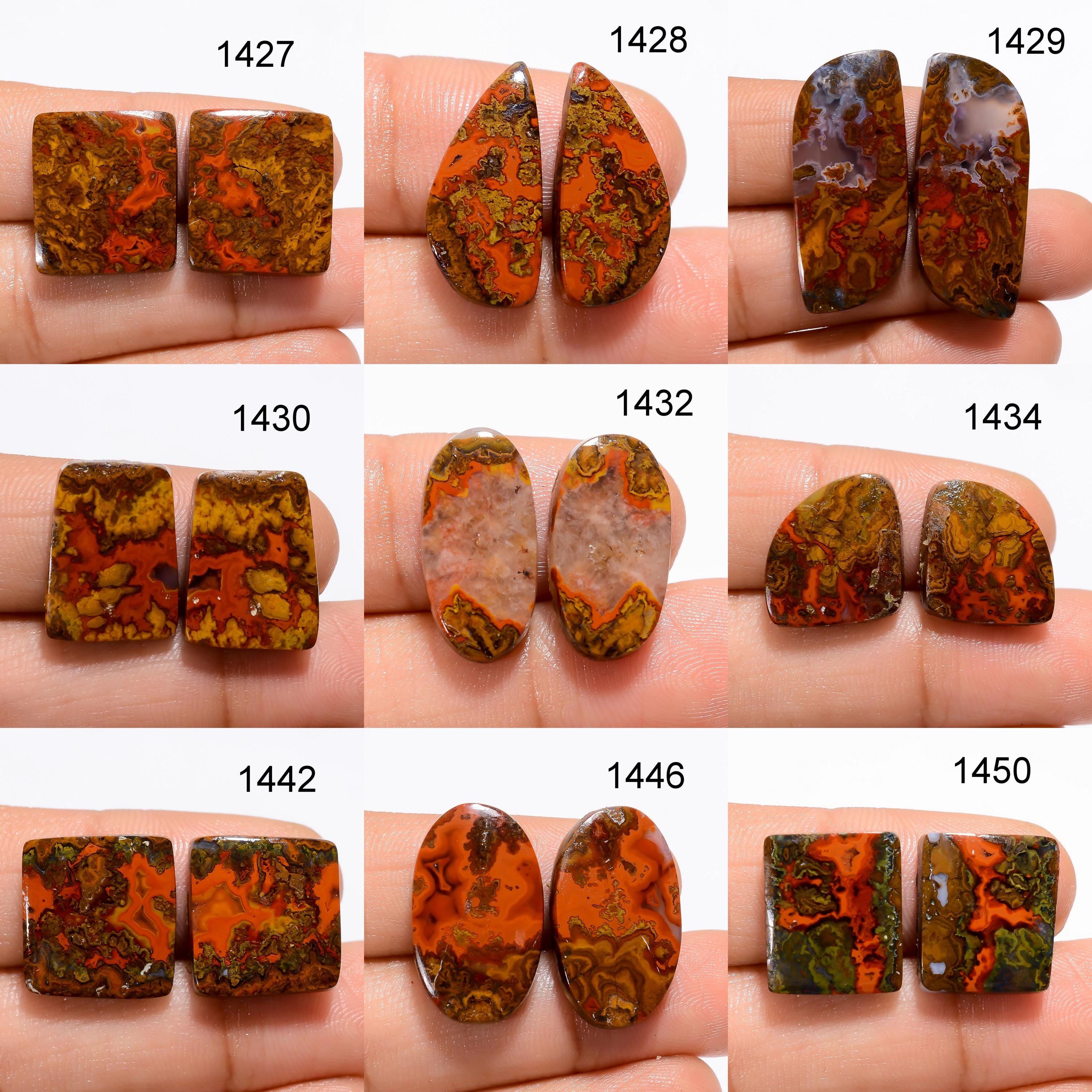 Seam Agate Pair Gemstone Cabochon, Mix Shape Polished Loose Designer Crystal Gemstone, Pendant Necklace Jewelry making s - image 2