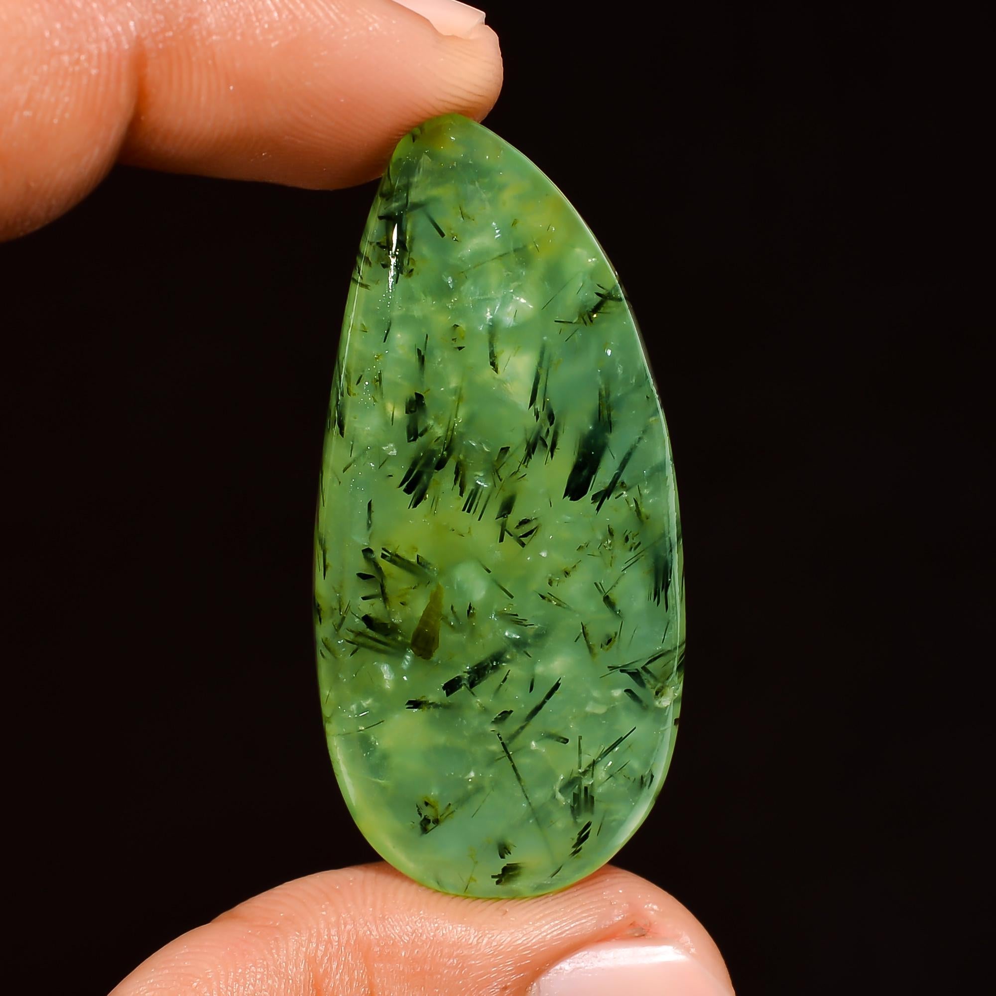AAA Green Prehnite Cabochon, Natural Loose Gemstone, Healing Crystal - image 2