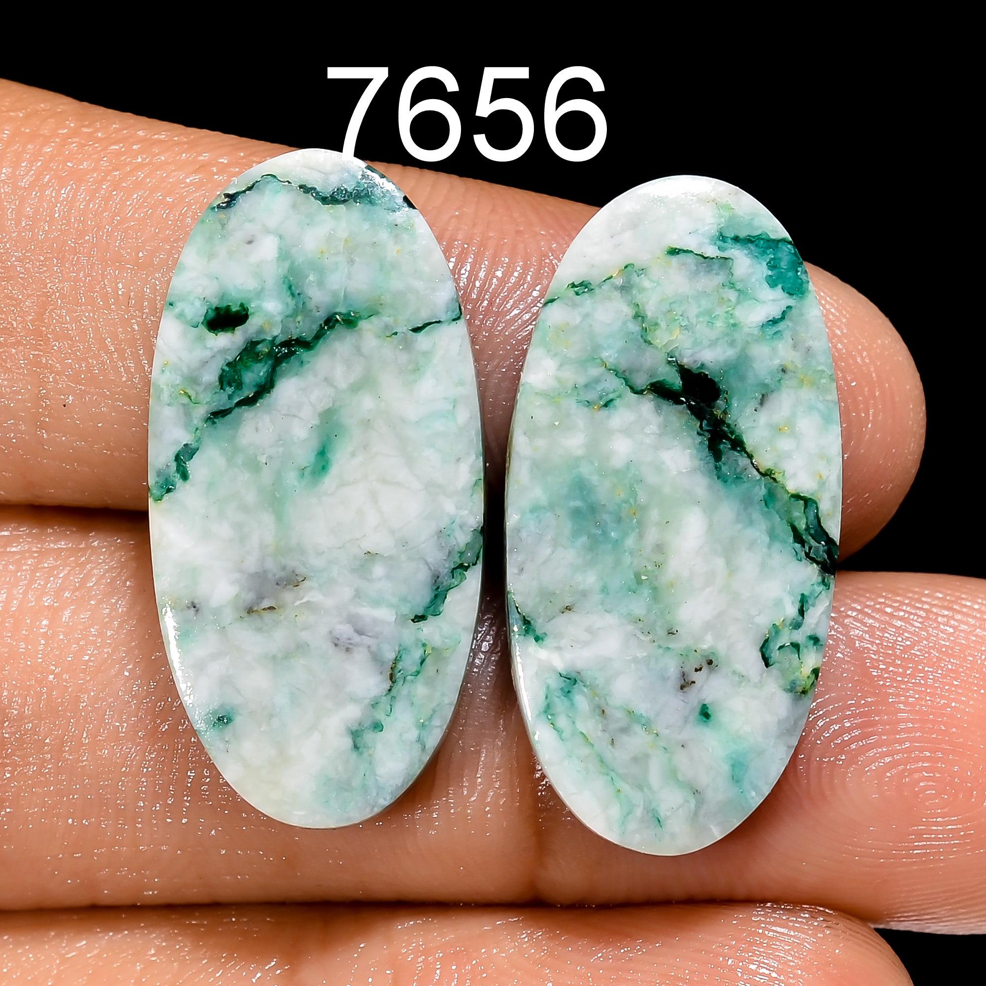 Mariposite Pair Gemstone, Natural Designer Mariposite Cabochon, AAA+ Quality Loose Gemstone Pair For Jewelry Making Supp - image 2