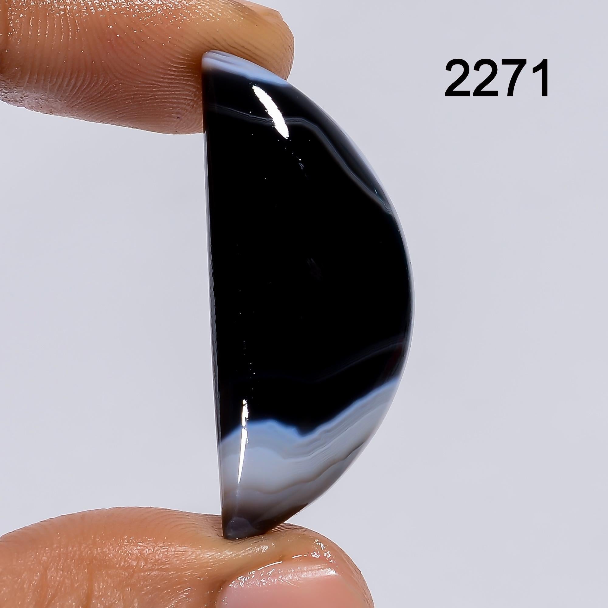Black Banded Agate Cabochon, Mixed Gemstone Natural Loose Healing Crystal