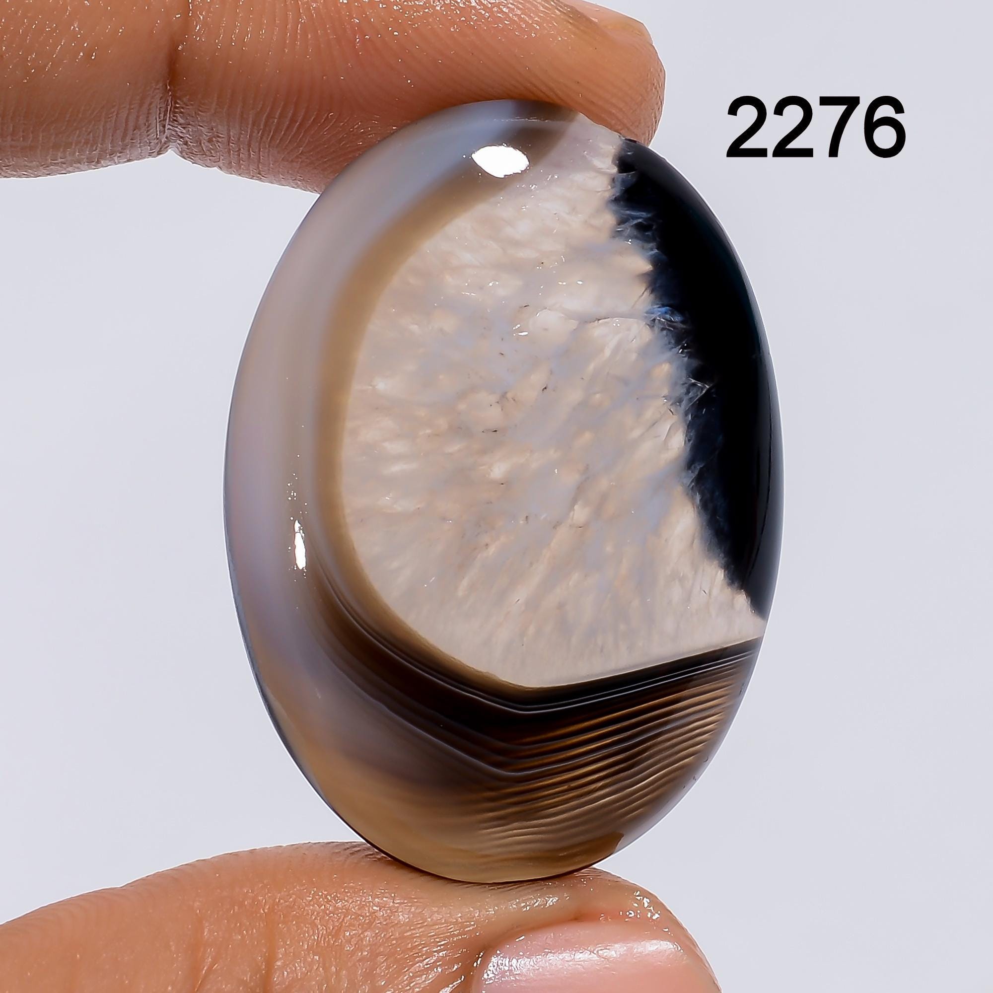 Black Banded Agate Cabochon, Mixed Gemstone Natural Loose Healing Crystal - image 5