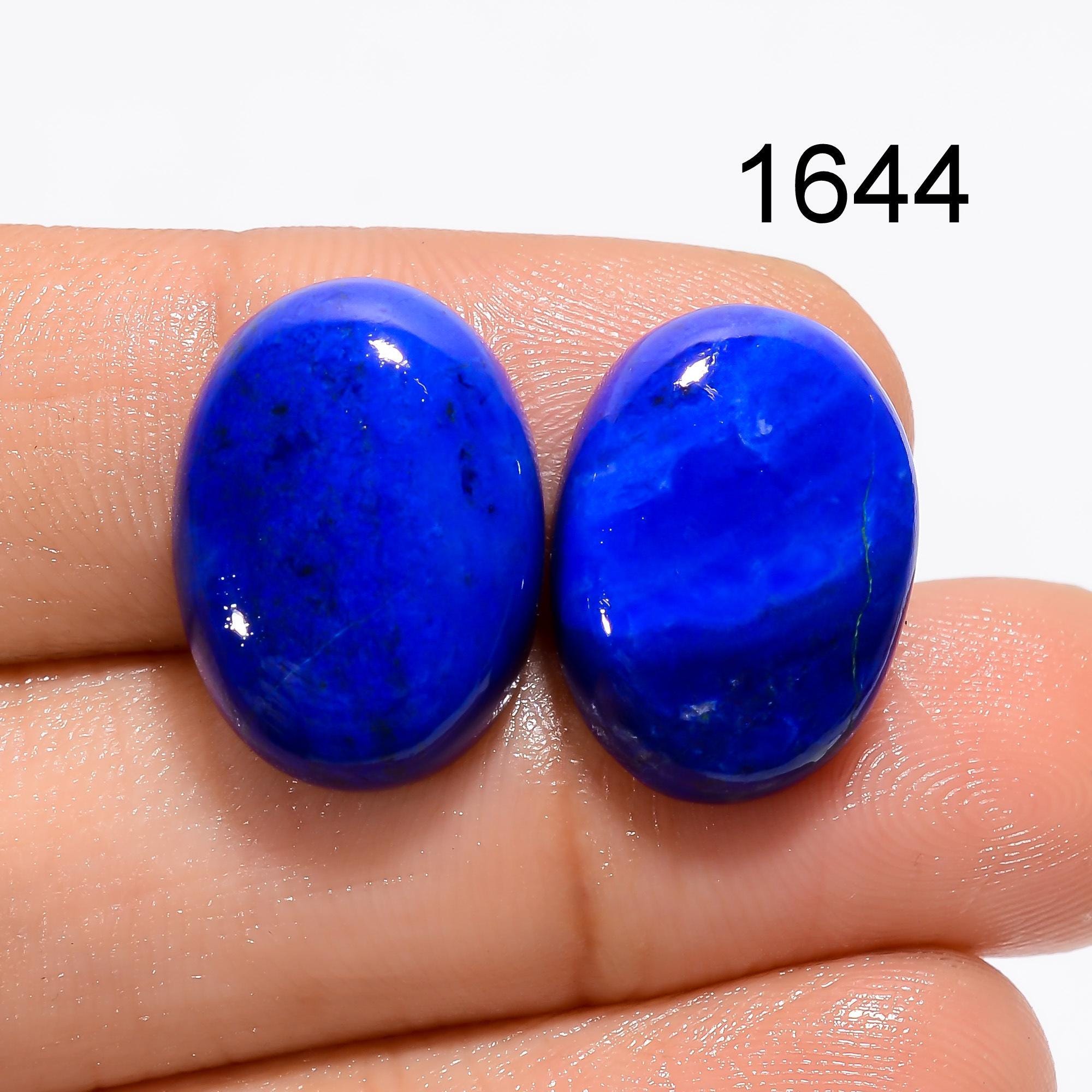 AAA Lapis Lazuli Cabochon Pair, Loose Gemstones, Earring Jewelry Making - image 3
