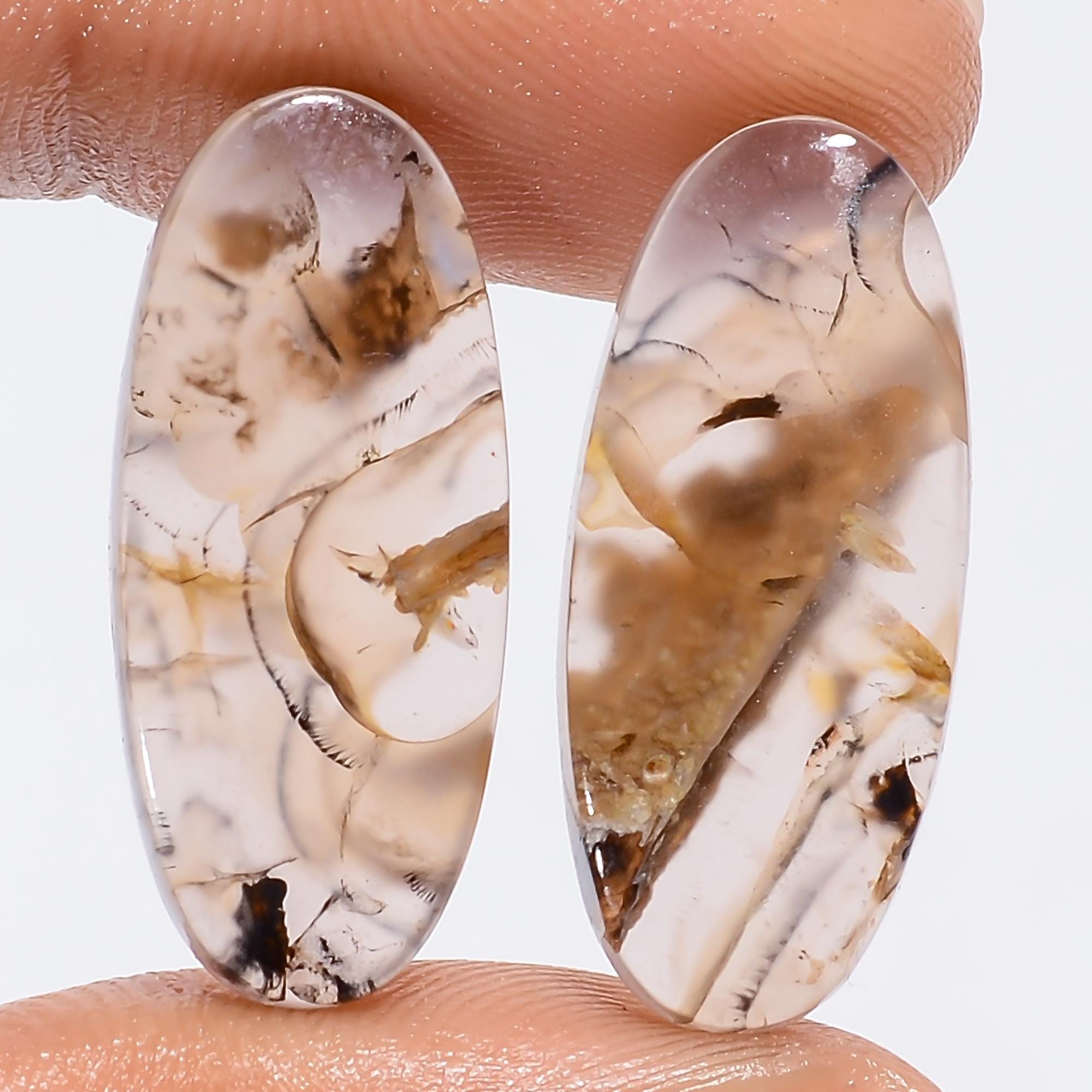 Natural Turkish Stick Agate Gemstone Pair, AAA Quality, Earring Jewelry Making - image 5