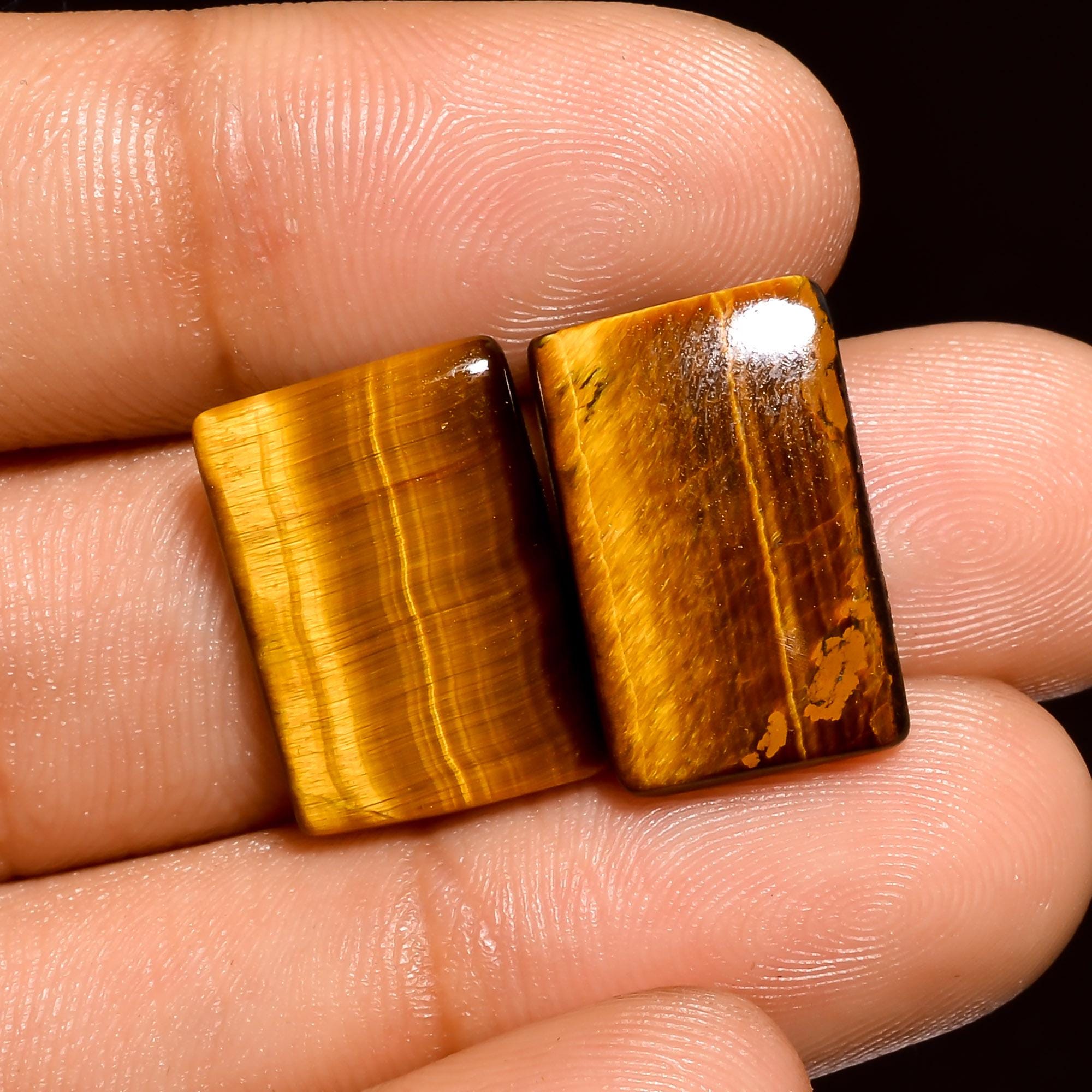 Yellow Tiger Eye Pair Gemstone Cabochon, Mix Shape Natural Yellow Tiger Eye Cabochon, Gorgeous Tiger Eye Gemstone For Ea - image 4