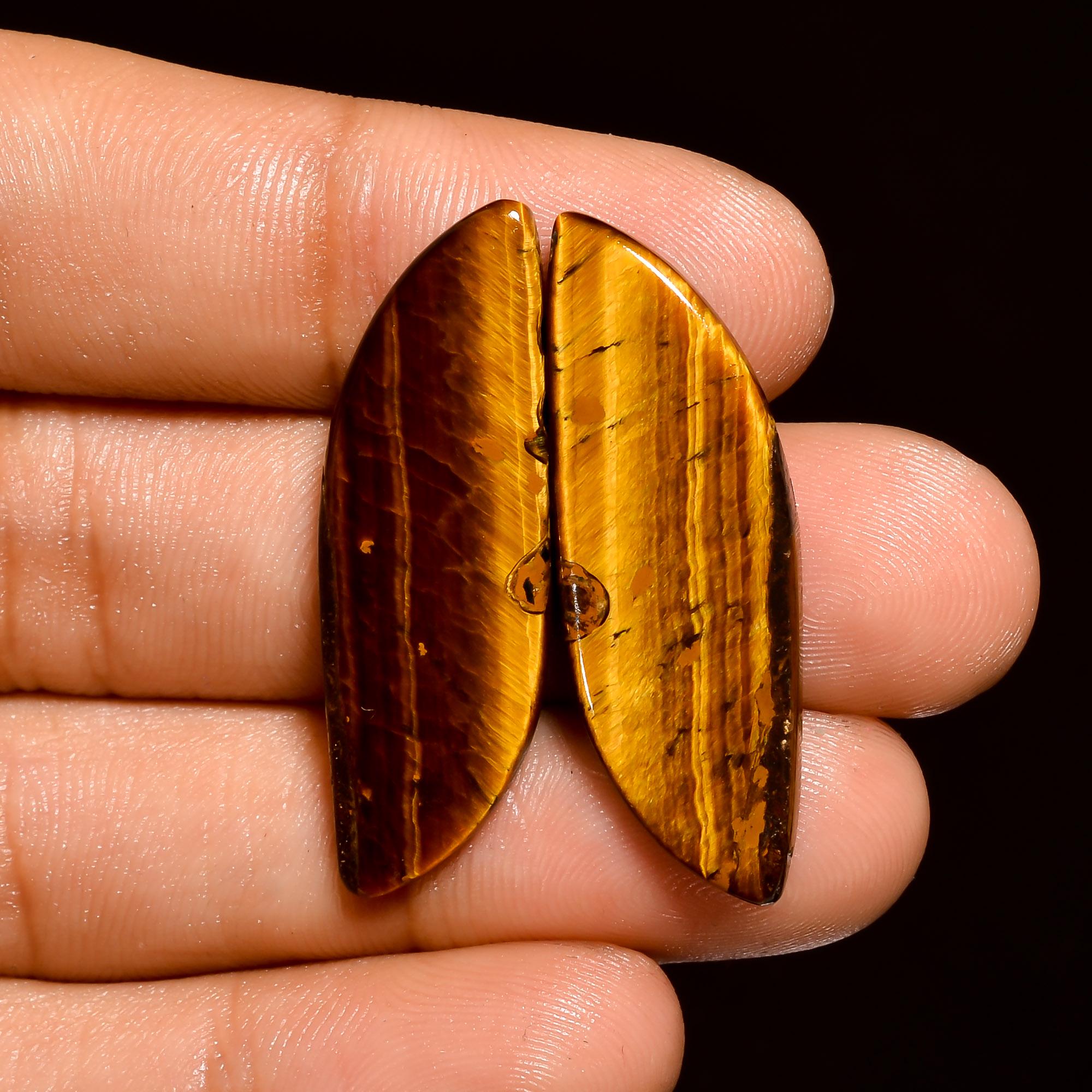 Yellow Tiger Eye Pair Gemstone Cabochon, Mix Shape Natural Yellow Tiger Eye Cabochon, Gorgeous Tiger Eye Gemstone For Ea