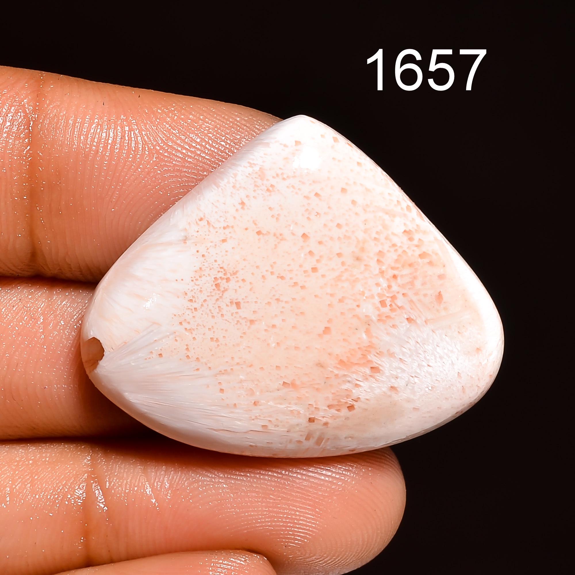 AAA Pink Scolecite Cabochon, Loose Gemstone, India