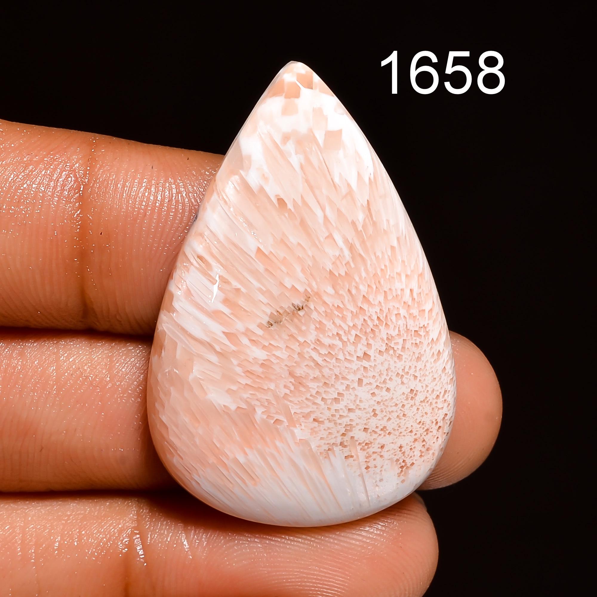 AAA Pink Scolecite Cabochon, Loose Gemstone, India - image 2