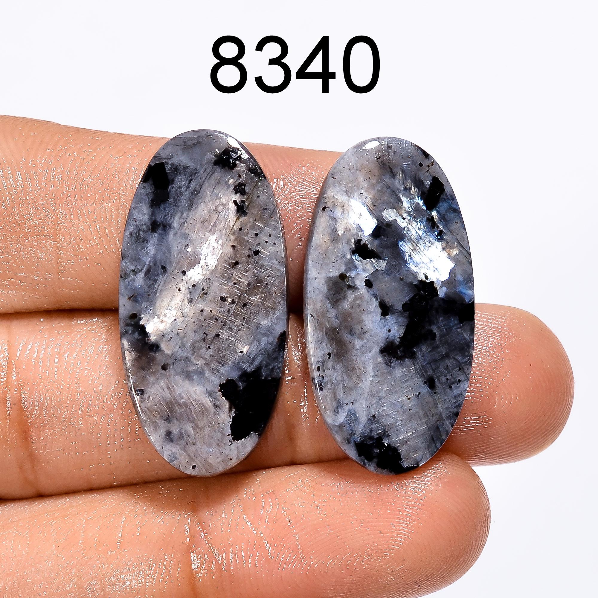 Larvakite Pair Gemstone, Designer Pair Cabochon, Jewelry Making Supply, Healing Crystal Gift For Her. - image 2