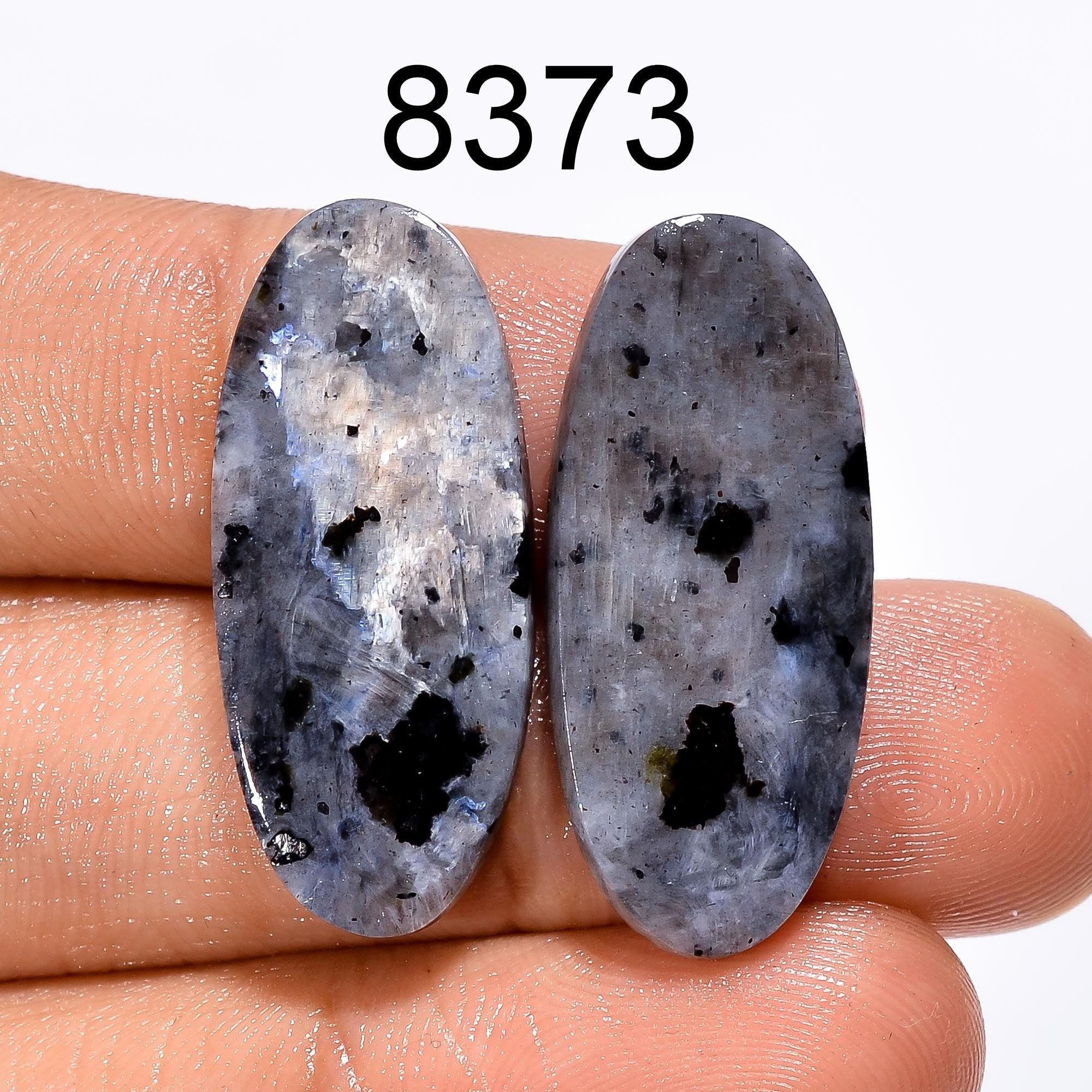 Larvakite Pair Gemstone, Designer Pair Cabochon, Jewelry Making Supply, Healing Crystal Gift For Her. - image 7