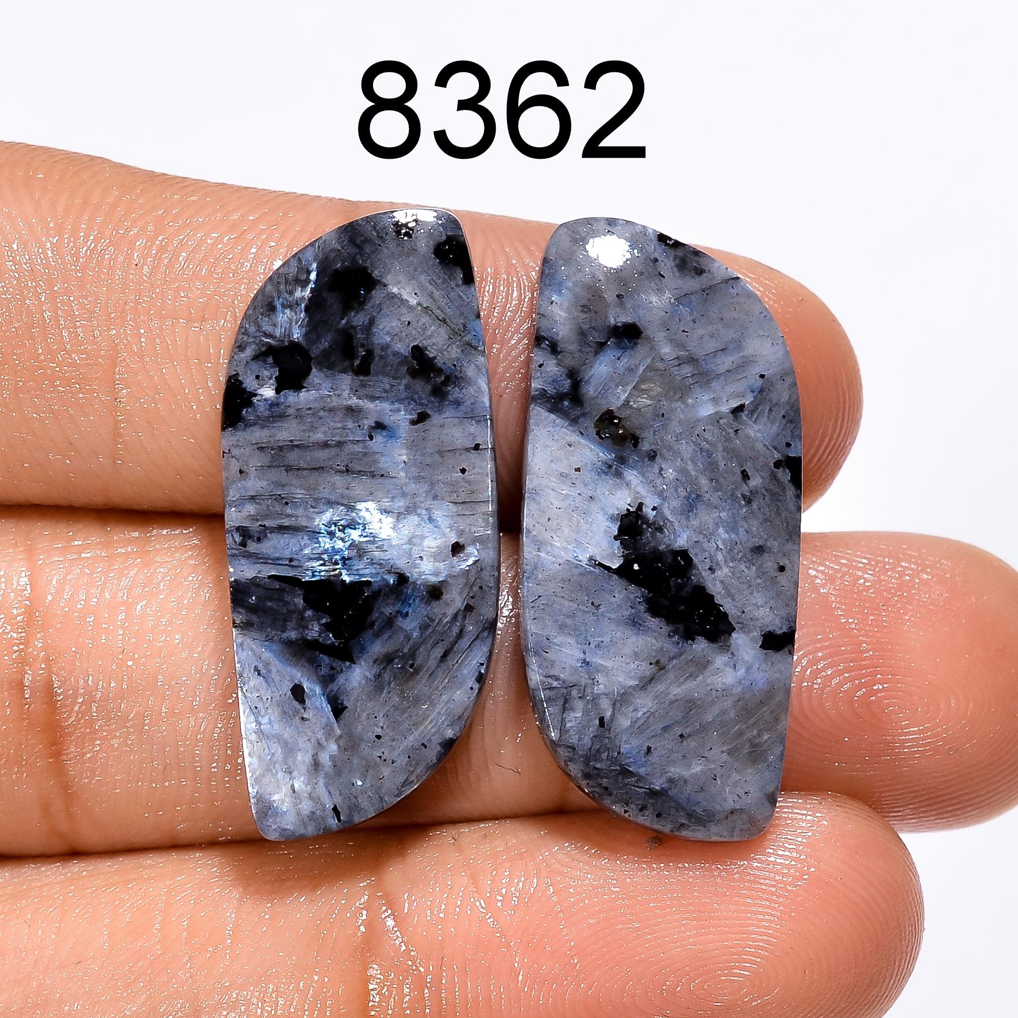 Larvakite Pair Gemstone, Designer Pair Cabochon, Jewelry Making Supply, Healing Crystal Gift For Her. - image 6