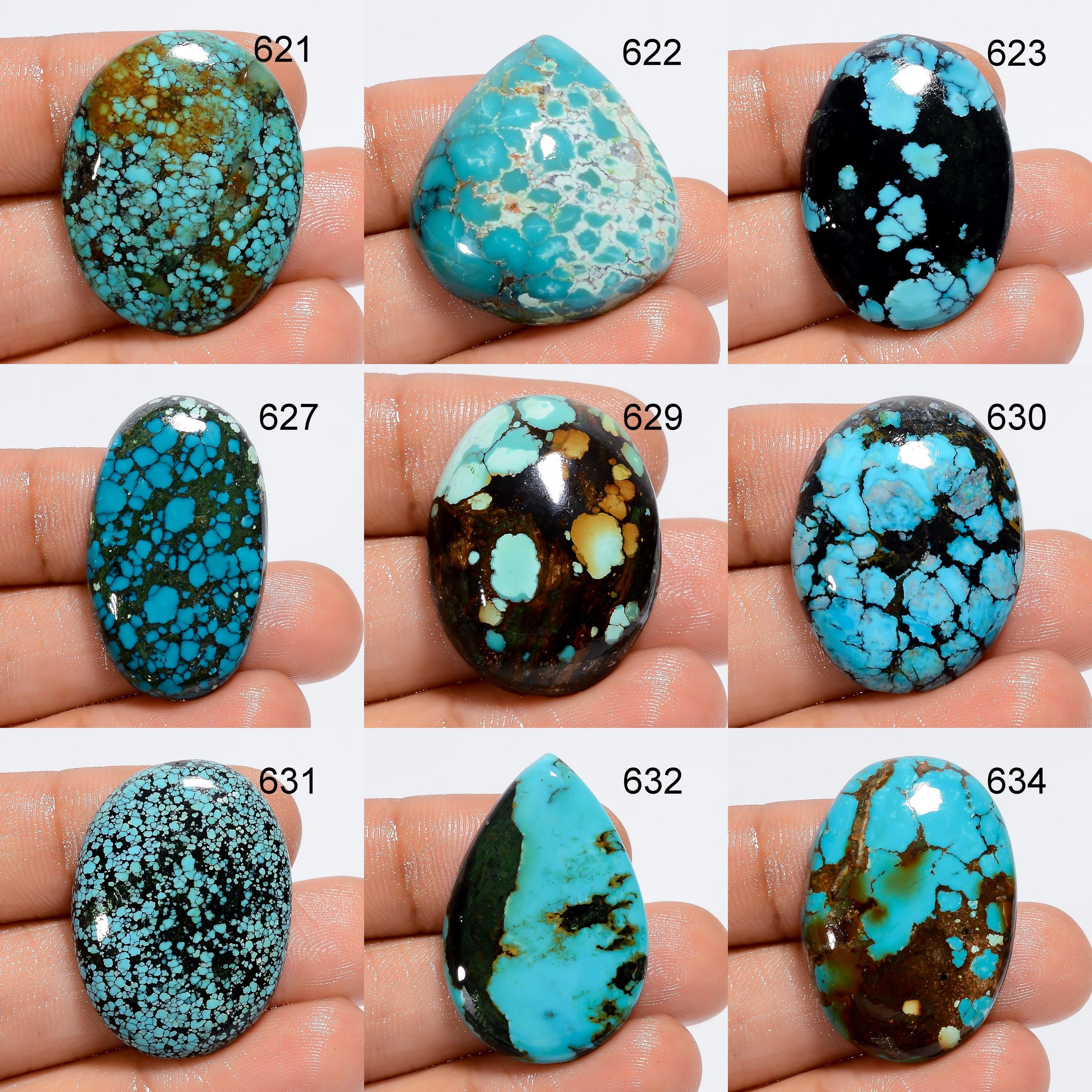 AAA Tibetan Turquoise Gemstone Cabochon, Pear Shape, 9 Cts - image 2