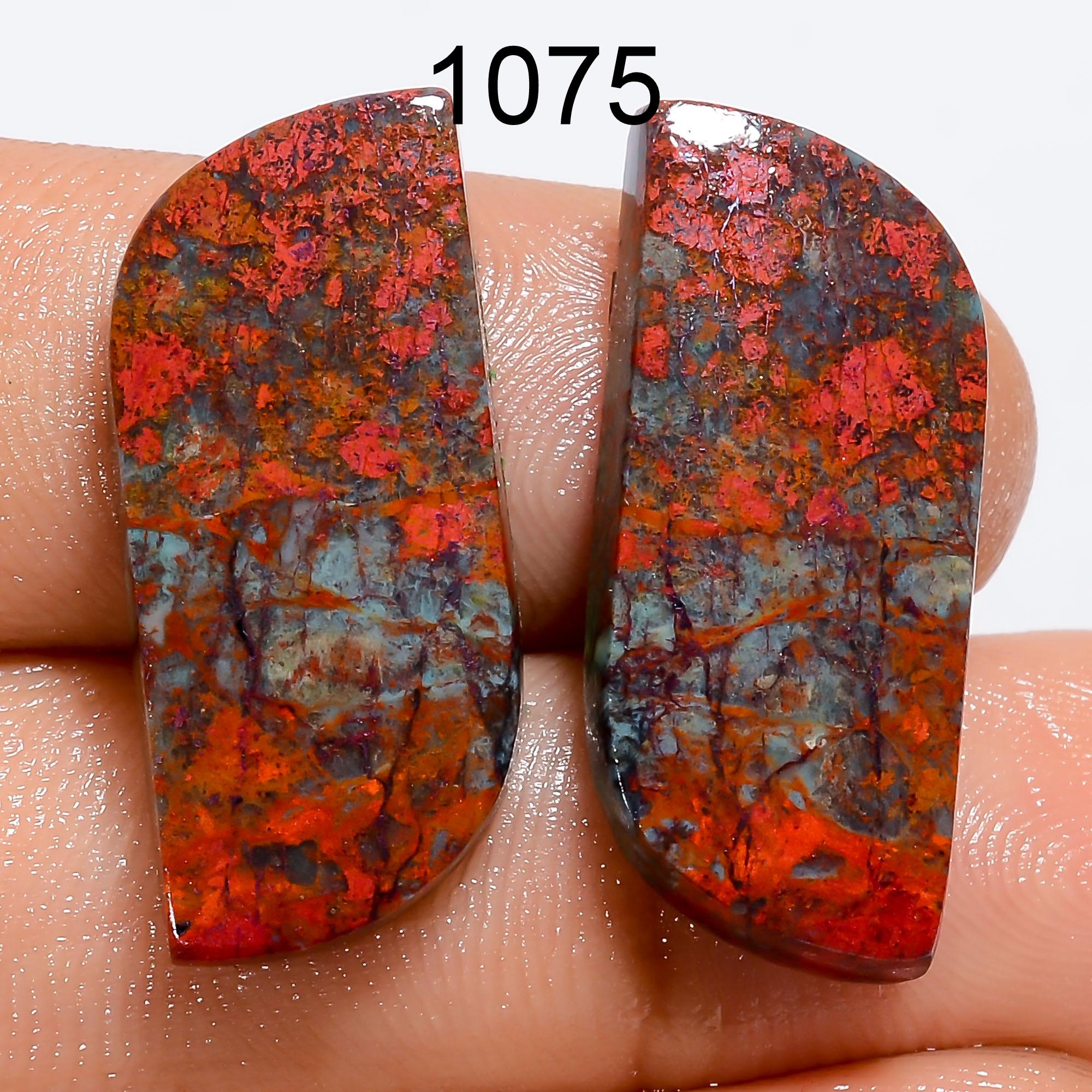 Natural Sonora Sunrise Gemstone Pair, Designer Cupric Chrysocolla Pair, Matched Sonora Crystal Gemstone For Earring Jewe - image 3