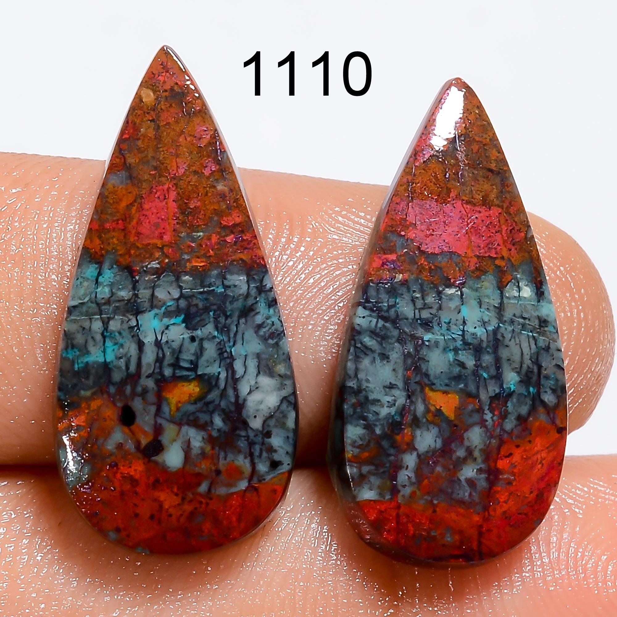 Natural Sonora Sunrise Gemstone Pair, Designer Cupric Chrysocolla Pair, Matched Sonora Crystal Gemstone For Earring Jewe - image 8