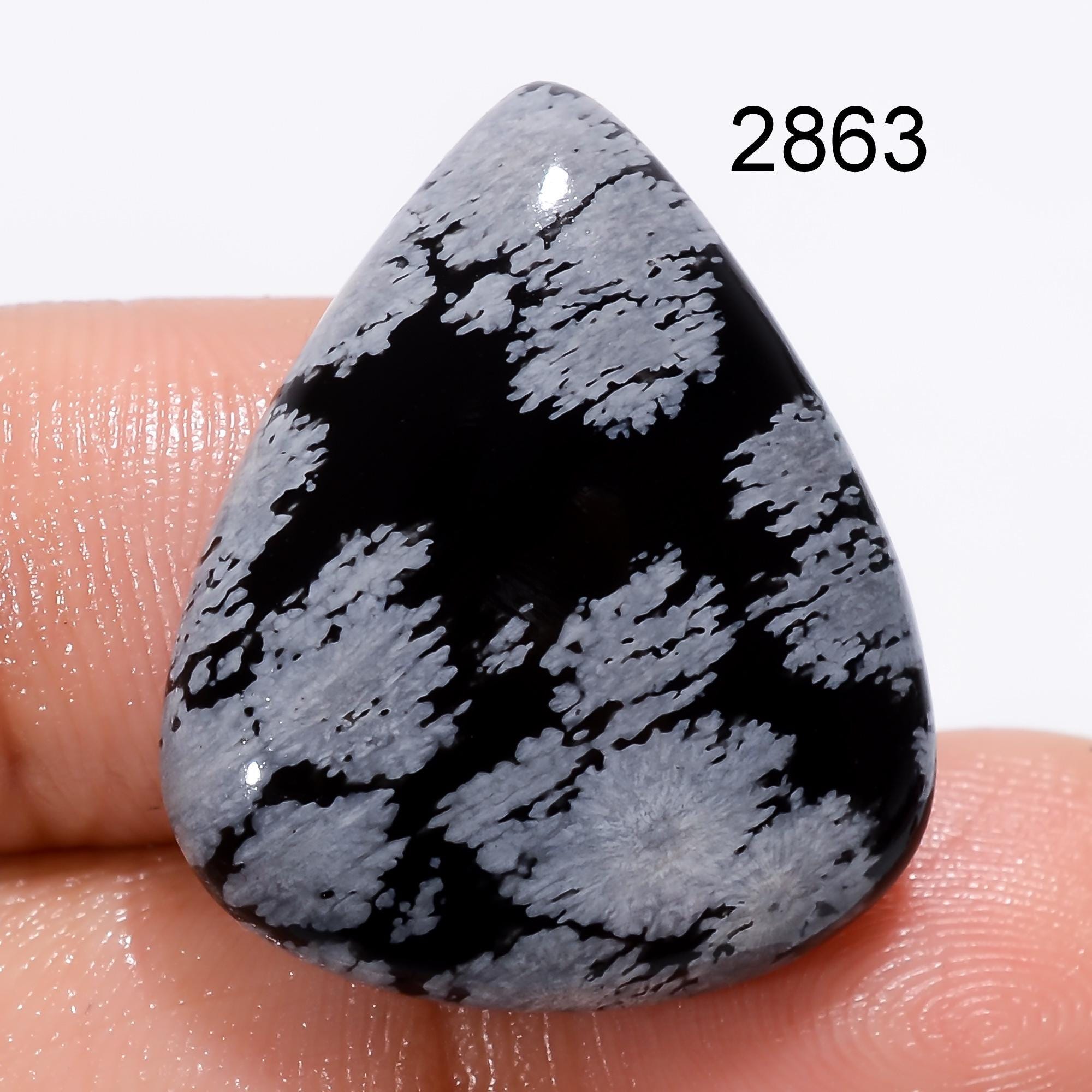 Loose Snowflake Obsidian Cabochon, Natural Gemstone Jewelry Making - image 7