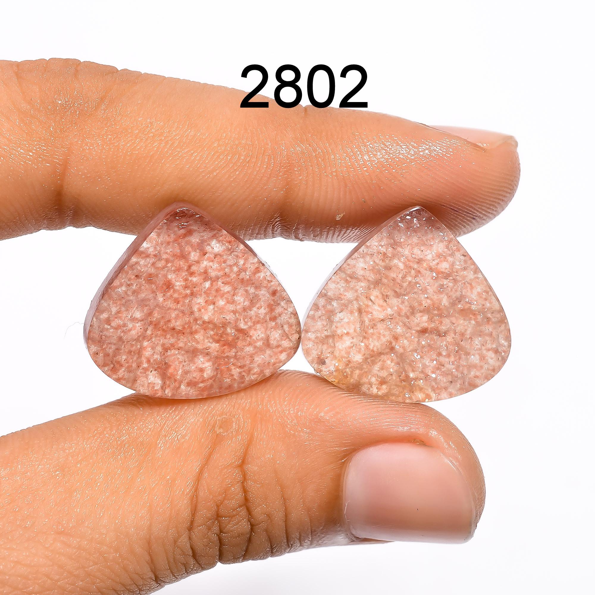 AAA Strawberry Quartz Gemstone Pair, Polished Cabochons, Earring Jewelry Making - image 8
