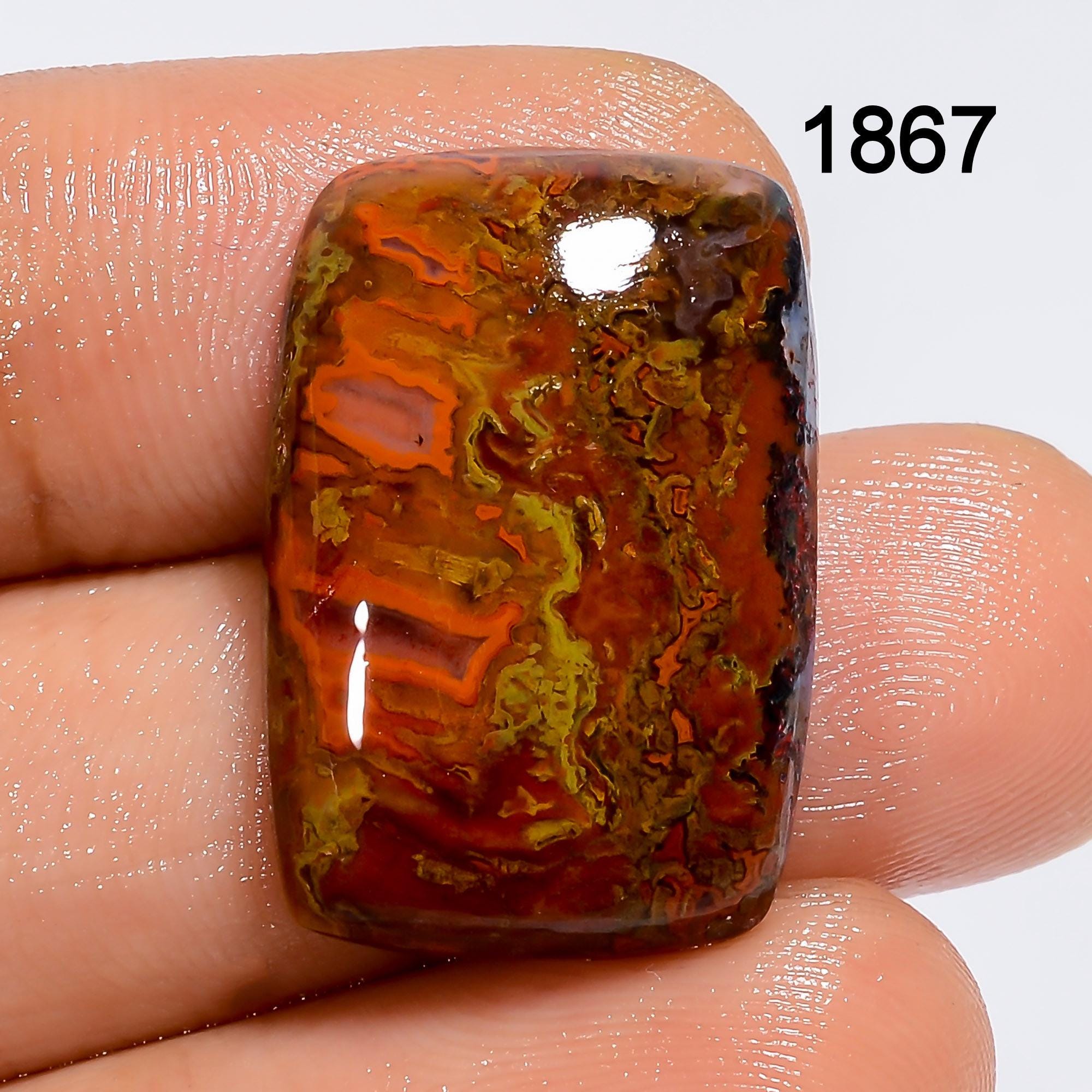 AAA Seam Agate Cabochon, Natural Polished Gemstone, Mexico