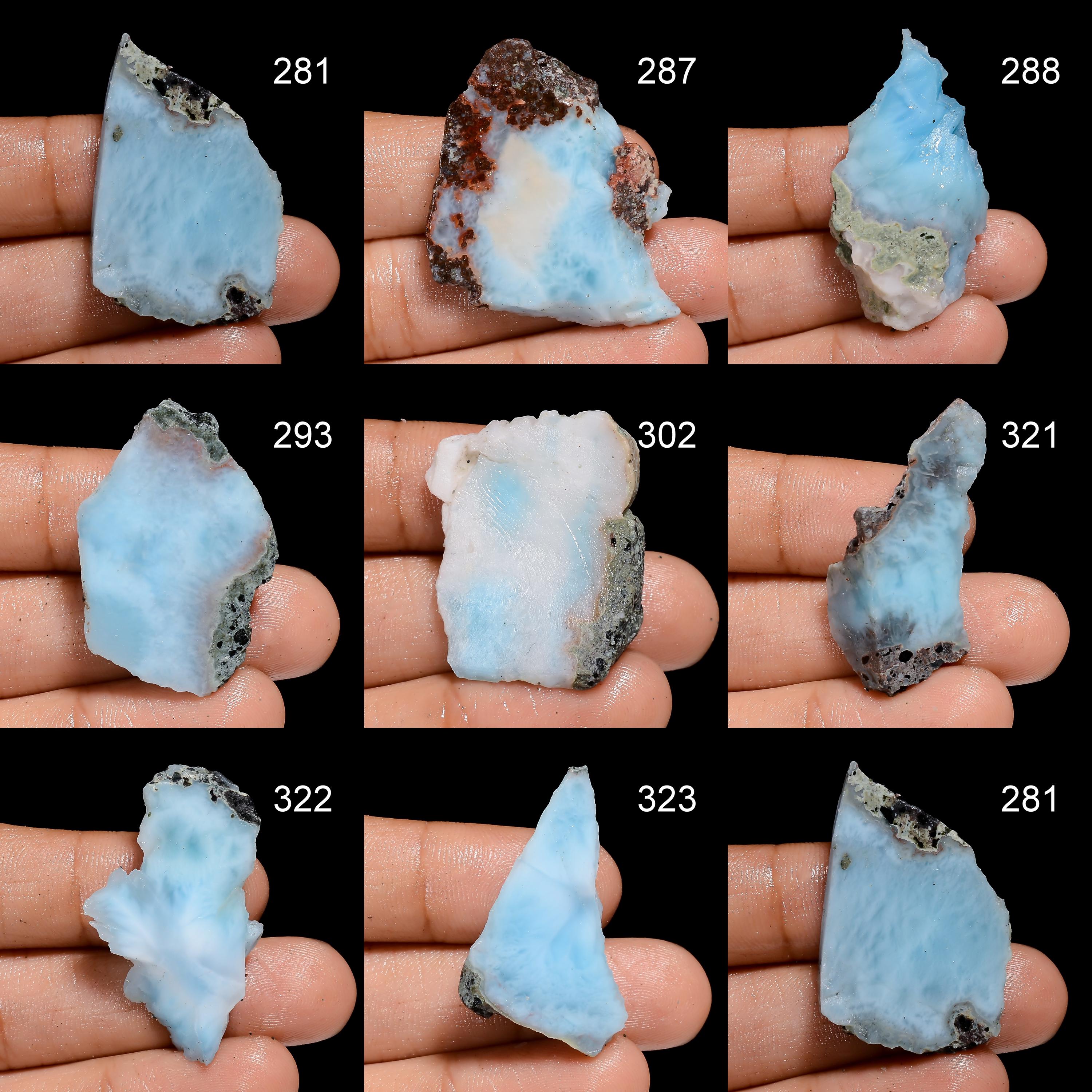 Natural Blue Larimar Gemstone Slice 
