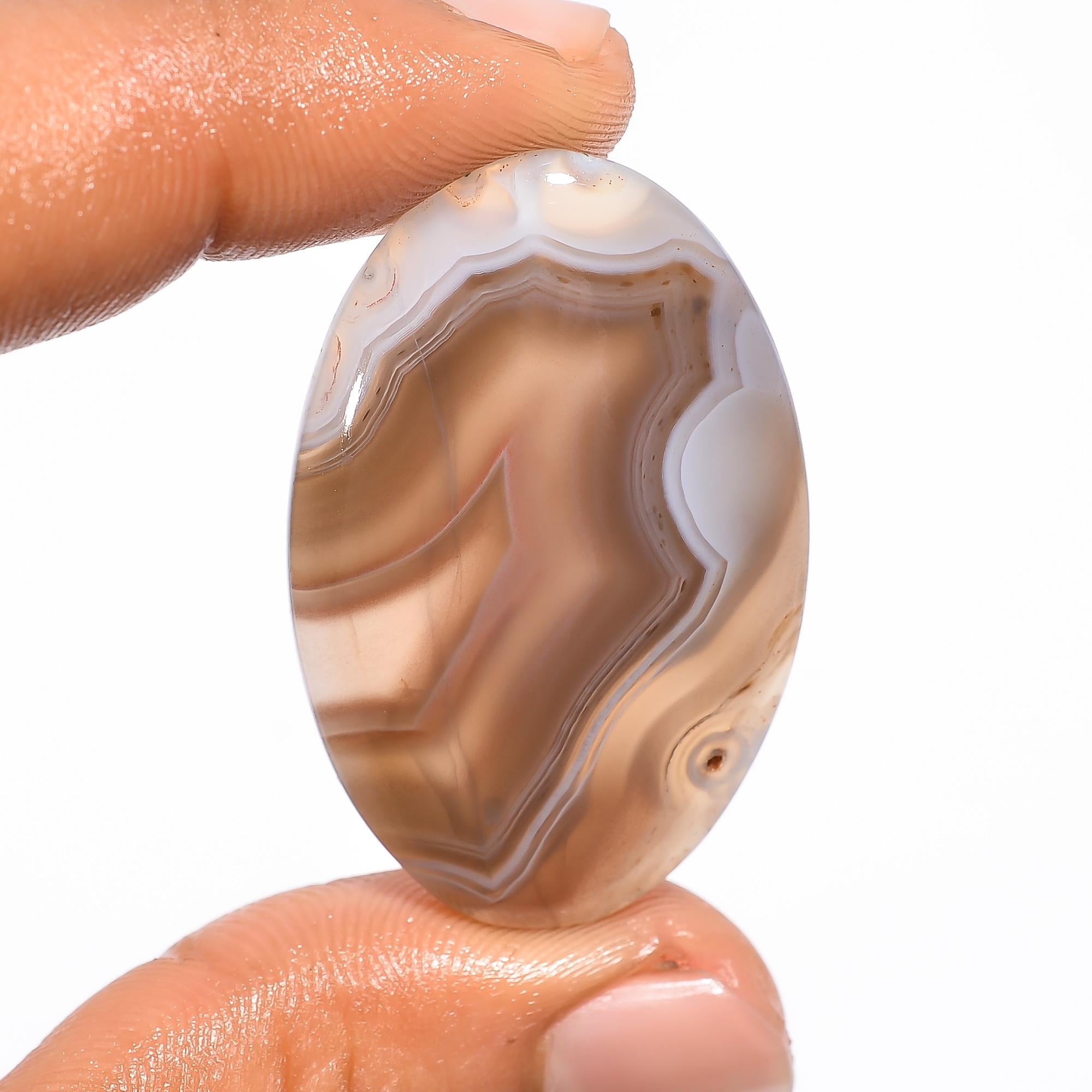 Natural Botswana Agate Gemstone ,Healing Gemstone, Agate Cabochon Oval Shape For Making Pendent Jewelry Crafts. - image 3