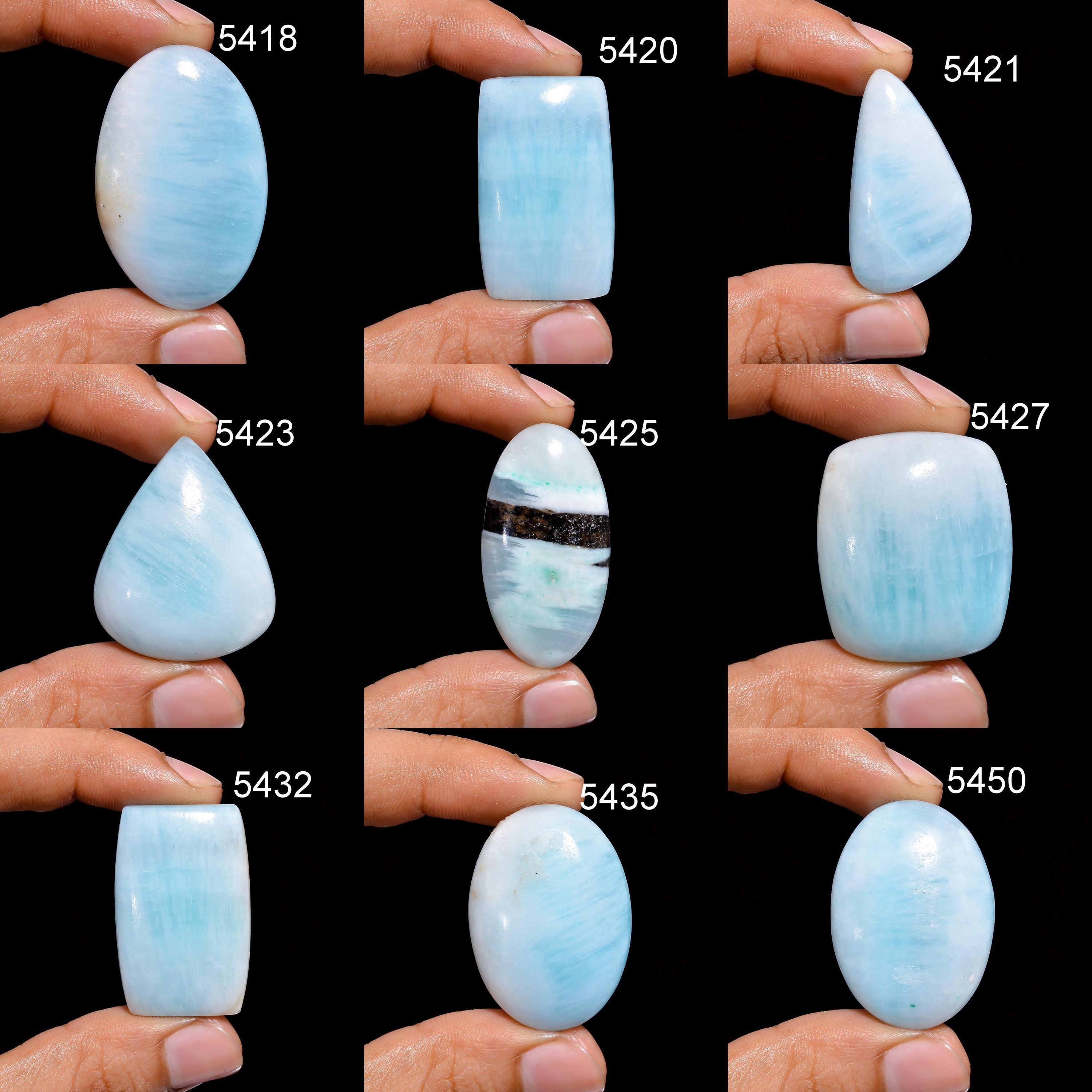 Blue Aragonite Cabochon: Mix Shape Healing Crystal Loose Natural Gemstone Jewelry Making - image 2