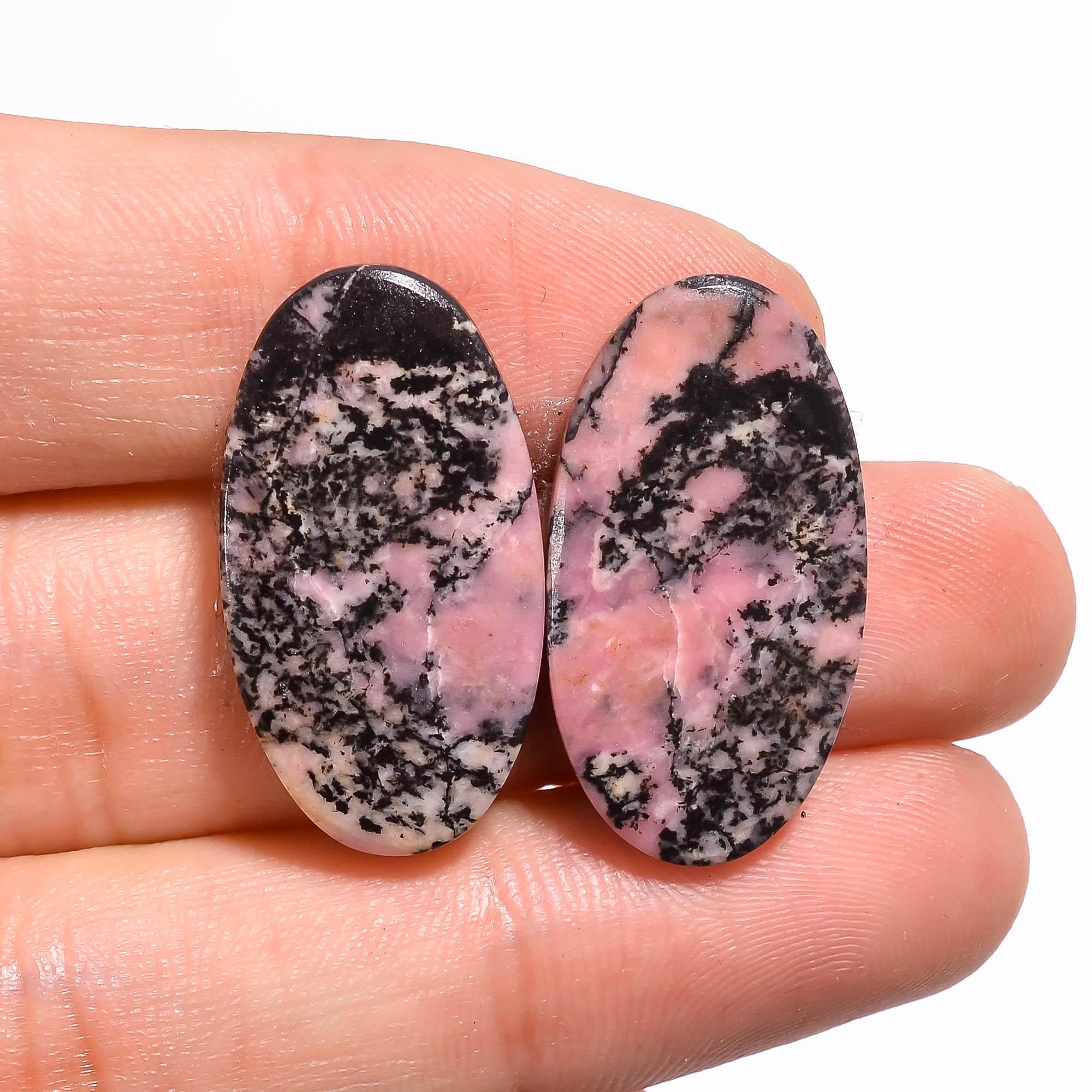AAA Rhodonite Gemstone Cabochon Pair: Mix Shape Loose Natural Healing Crystal,