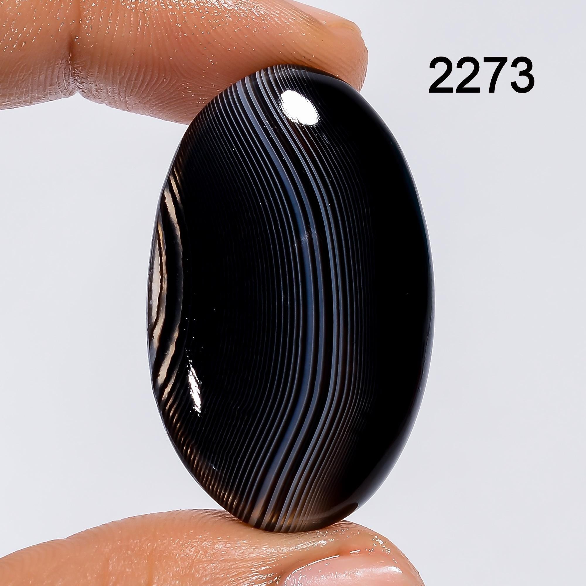 Black Banded Agate Cabochon, Mixed Gemstone Natural Loose Healing Crystal - image 3