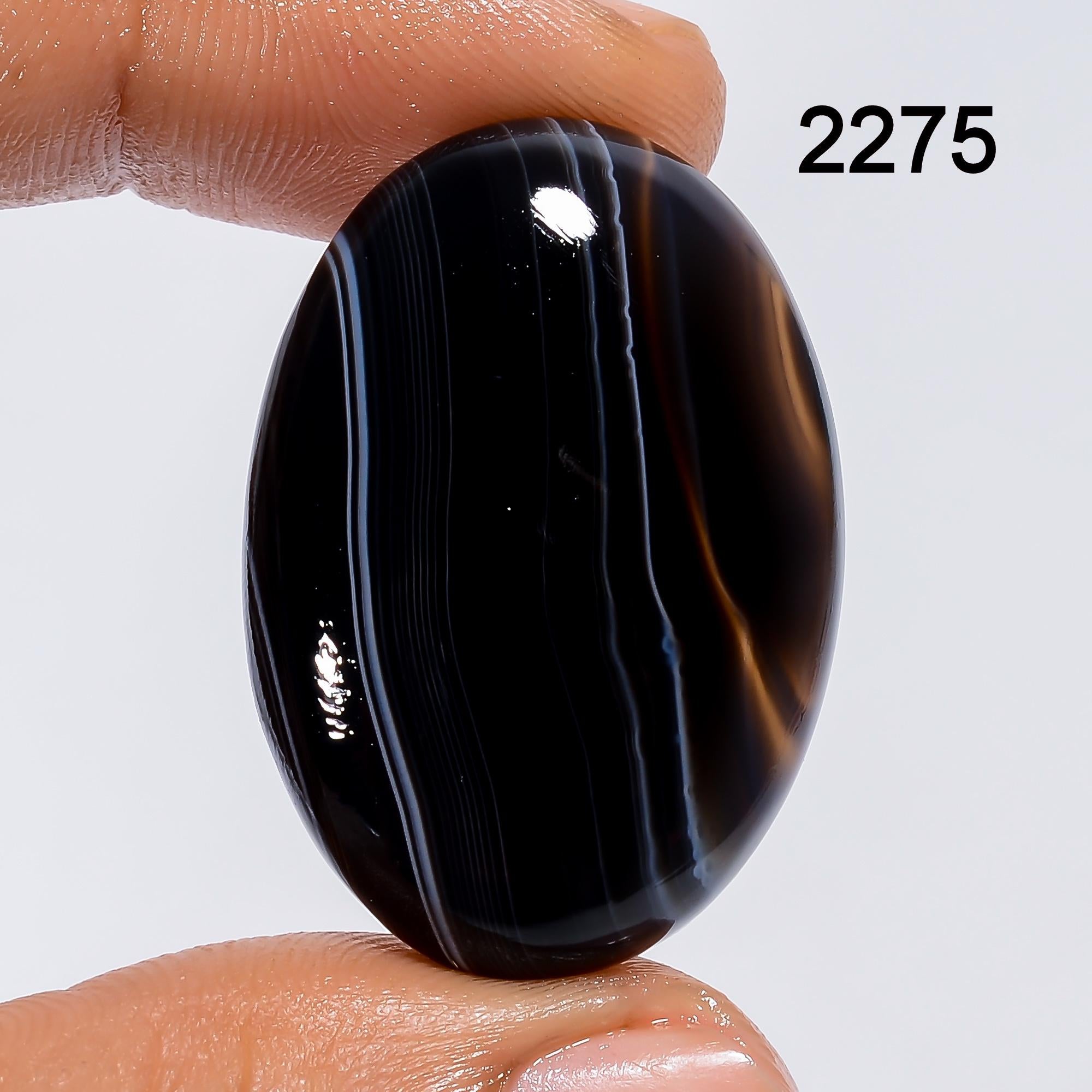 Black Banded Agate Cabochon, Mixed Gemstone Natural Loose Healing Crystal - image 4