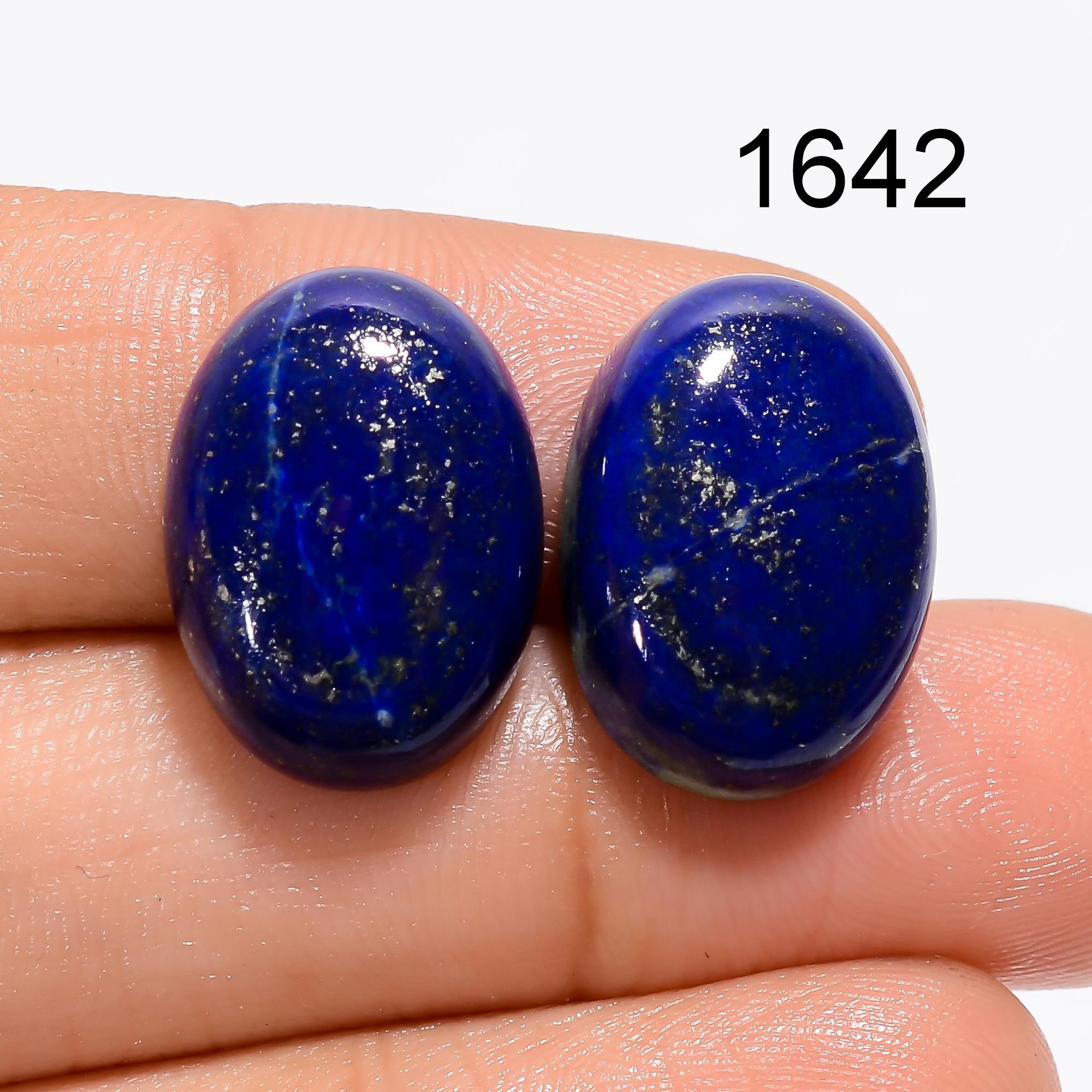 AAA Lapis Lazuli Cabochon Pair, Loose Gemstones, Earring Jewelry Making - image 2
