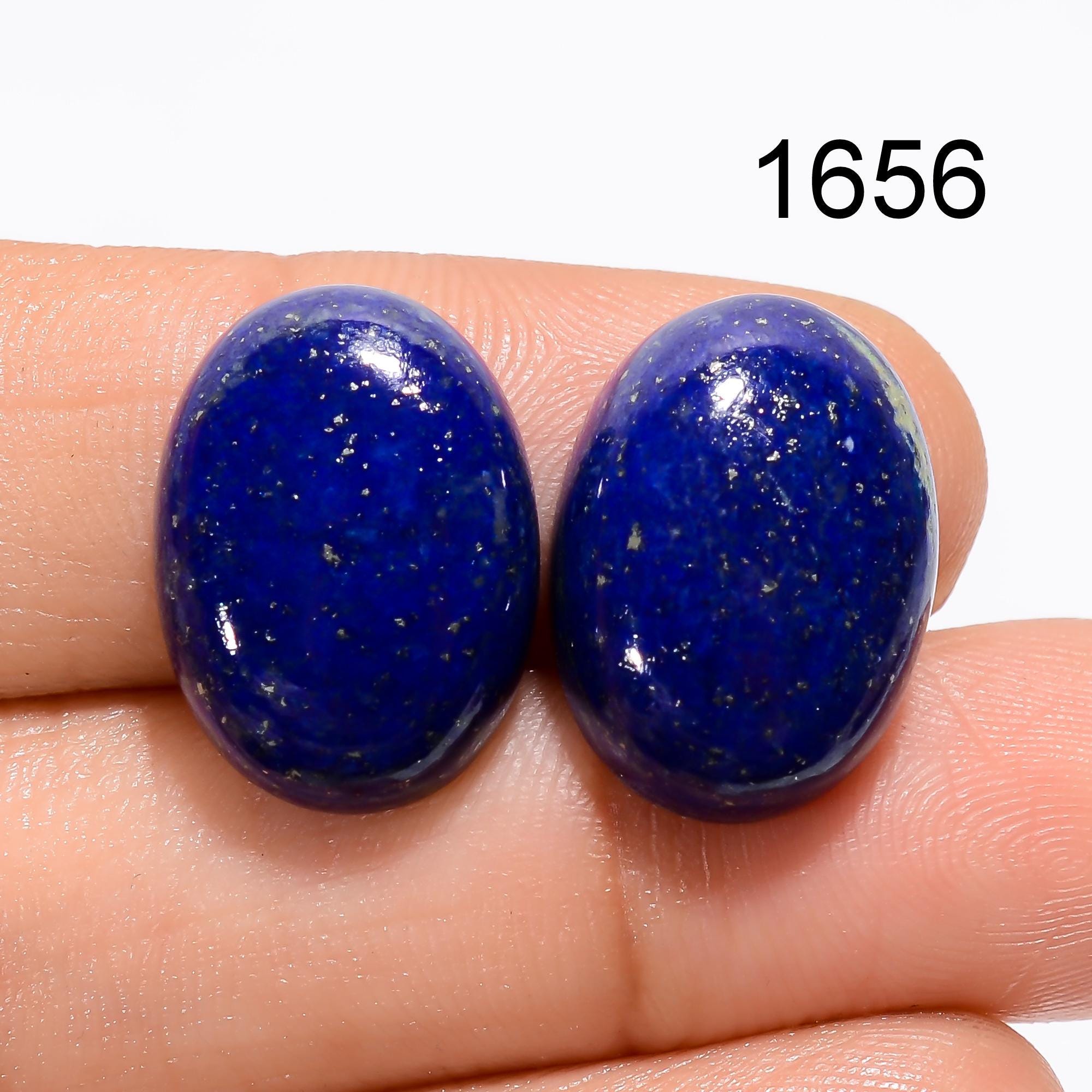 AAA Lapis Lazuli Cabochon Pair, Loose Gemstones, Earring Jewelry Making - image 4