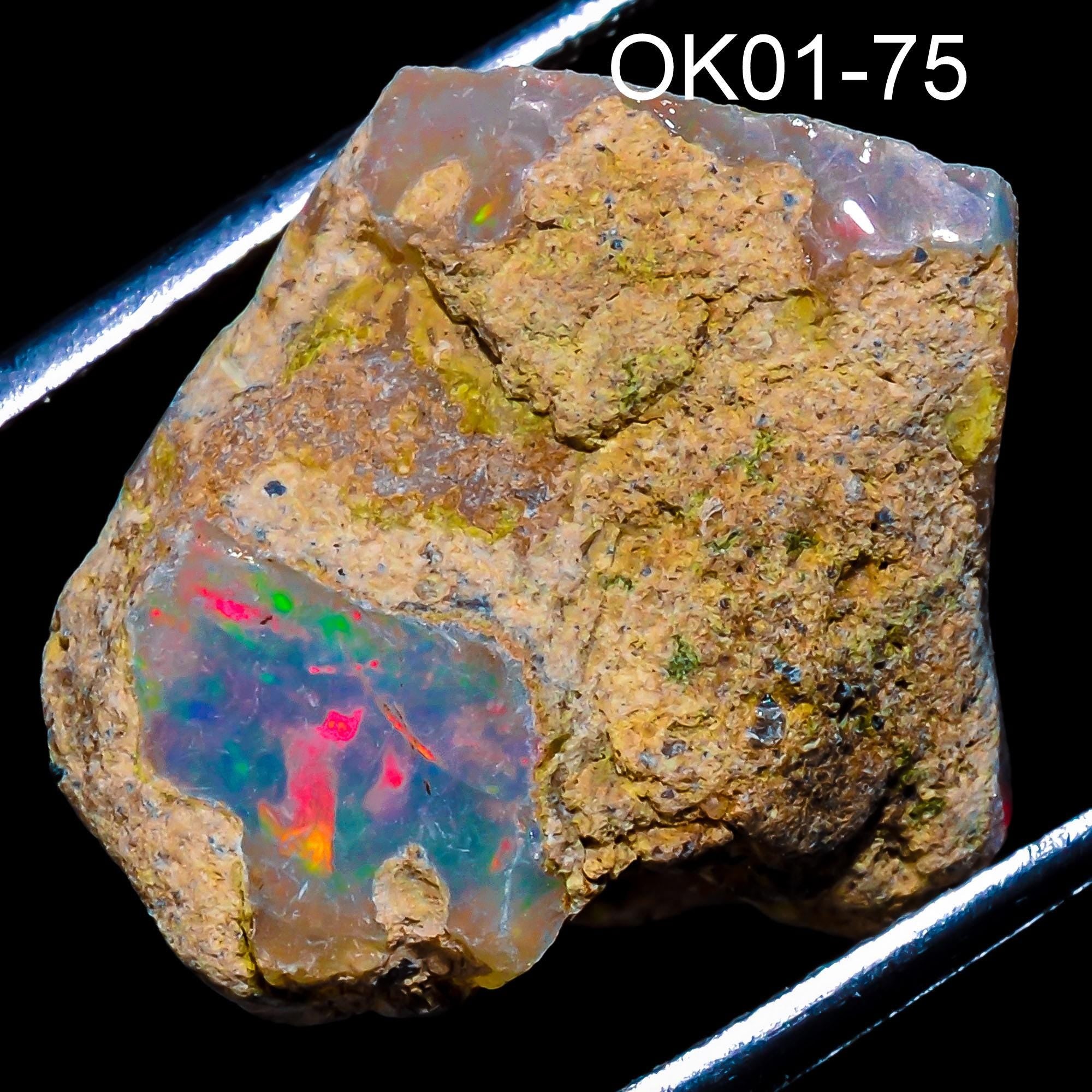 raw opal stones with Natural fire flashes