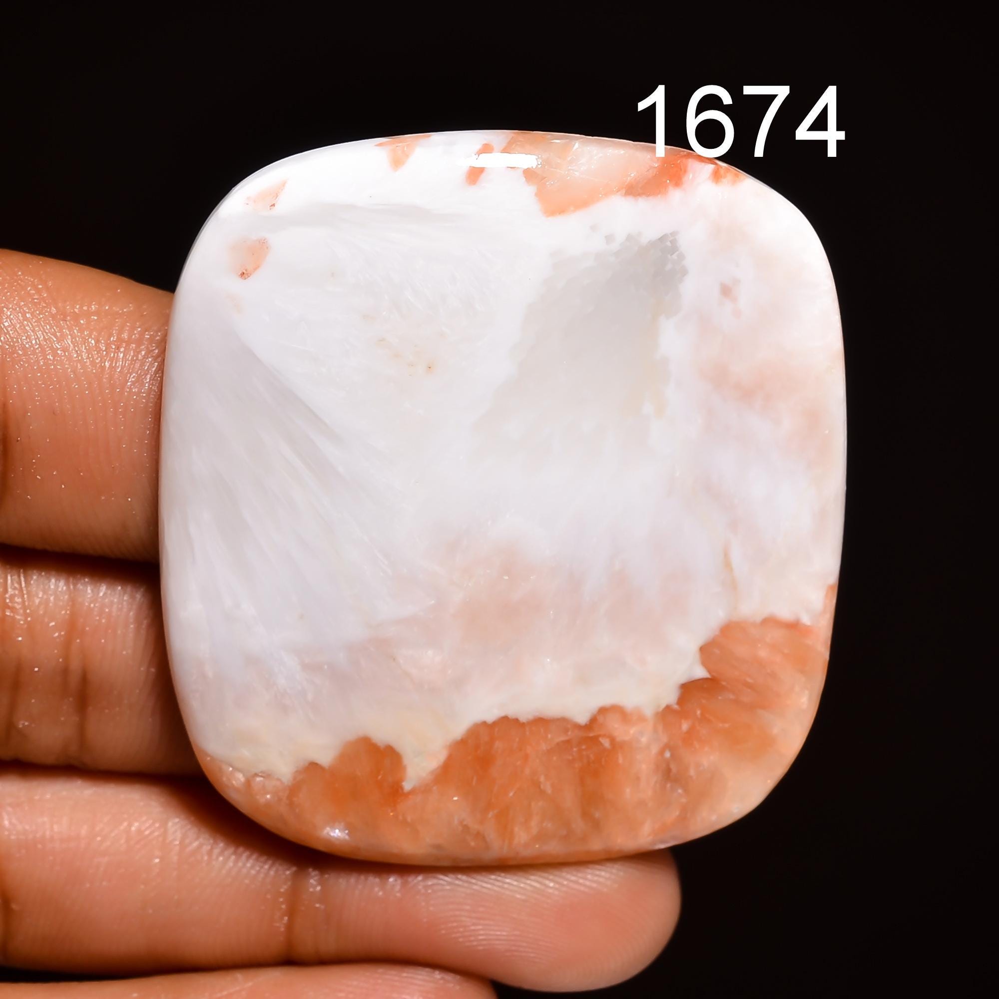 AAA Pink Scolecite Cabochon, Loose Gemstone, India - image 5