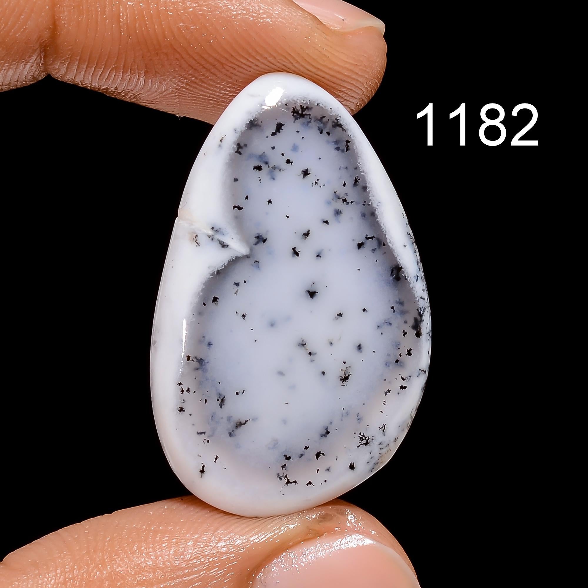 Natural Dendrite Opal Cabochon: Opal Gemstone for Jewelry Healing Crystal