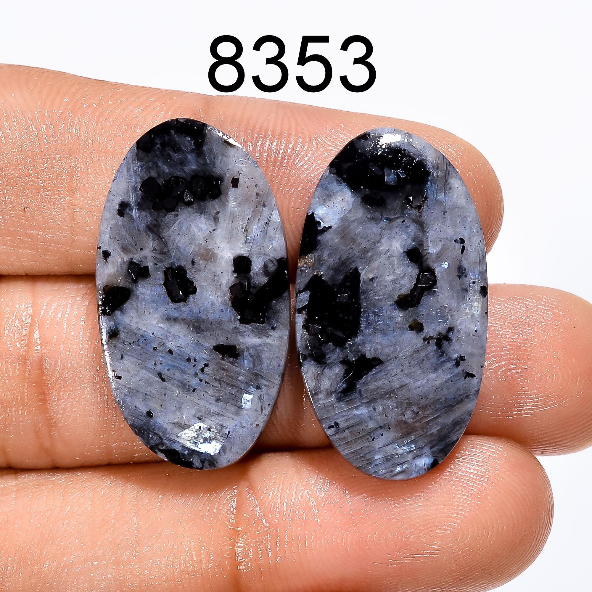 Larvakite Pair Gemstone, Designer Pair Cabochon, Jewelry Making Supply, Healing Crystal Gift For Her. - image 5