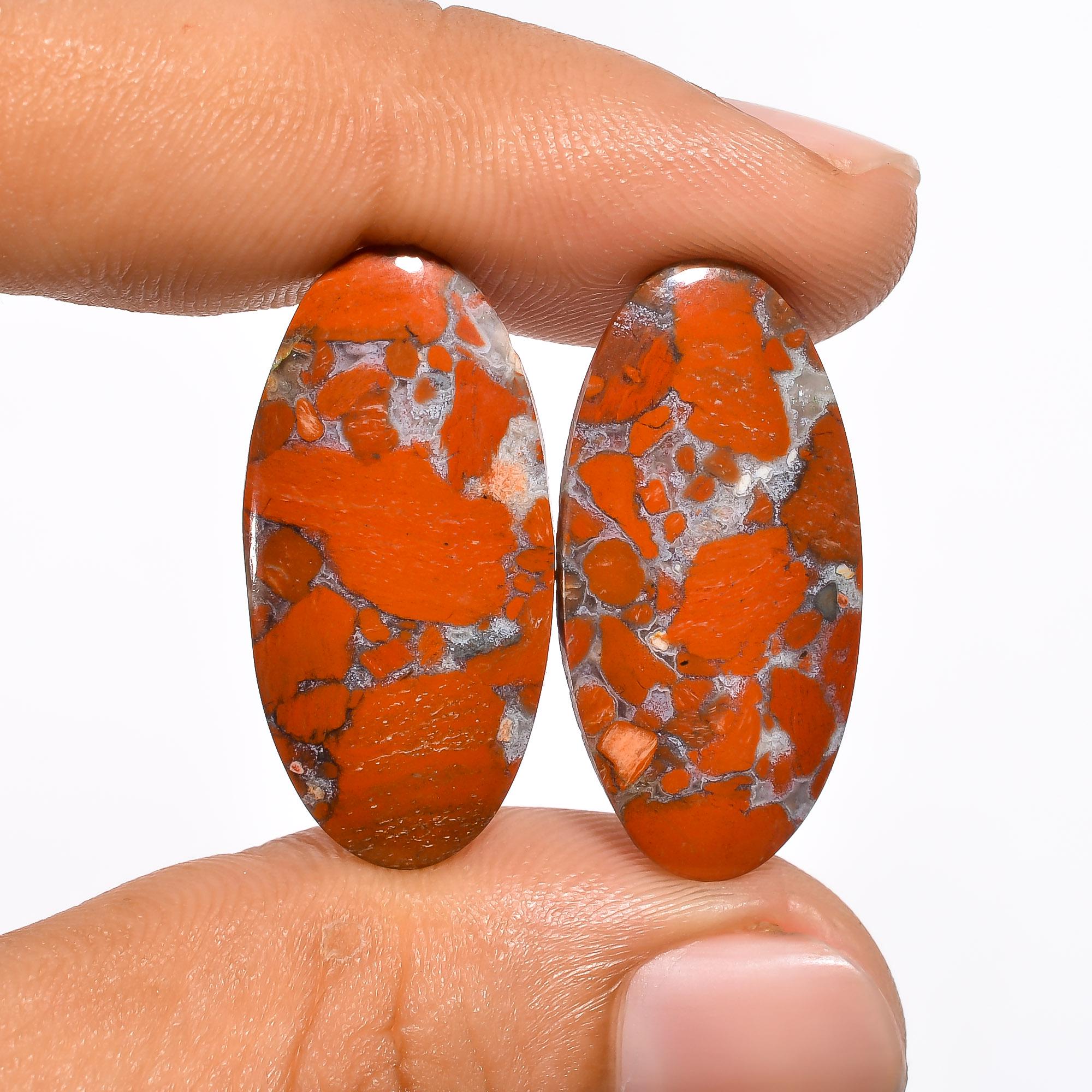 Natural Rainbow Jasper Gemstone Multi Color Jasper Cabochon Matched Earring Jewelry Making - image 3