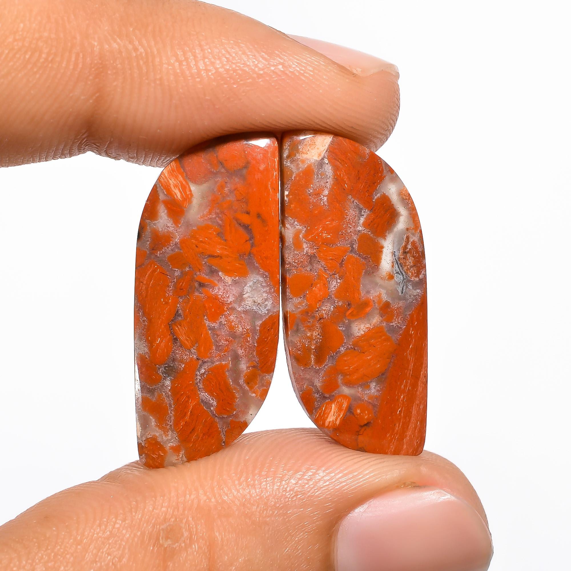 Natural Rainbow Jasper Gemstone Multi Color Jasper Cabochon Matched Earring Jewelry Making