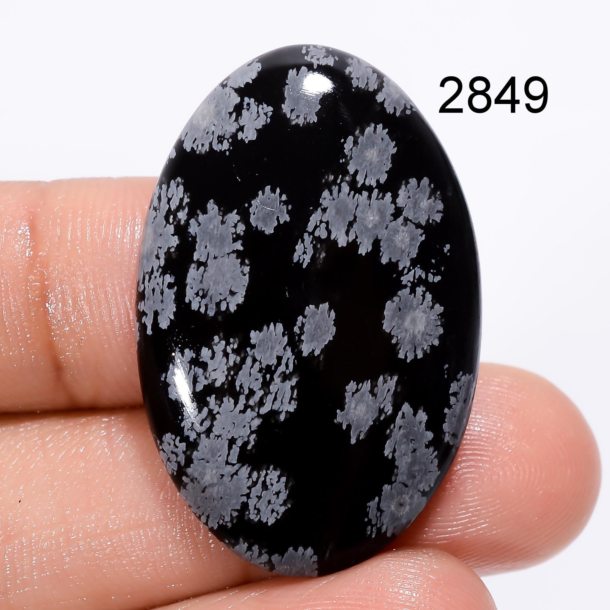 Loose Snowflake Obsidian Cabochon, Natural Gemstone Jewelry Making - image 2