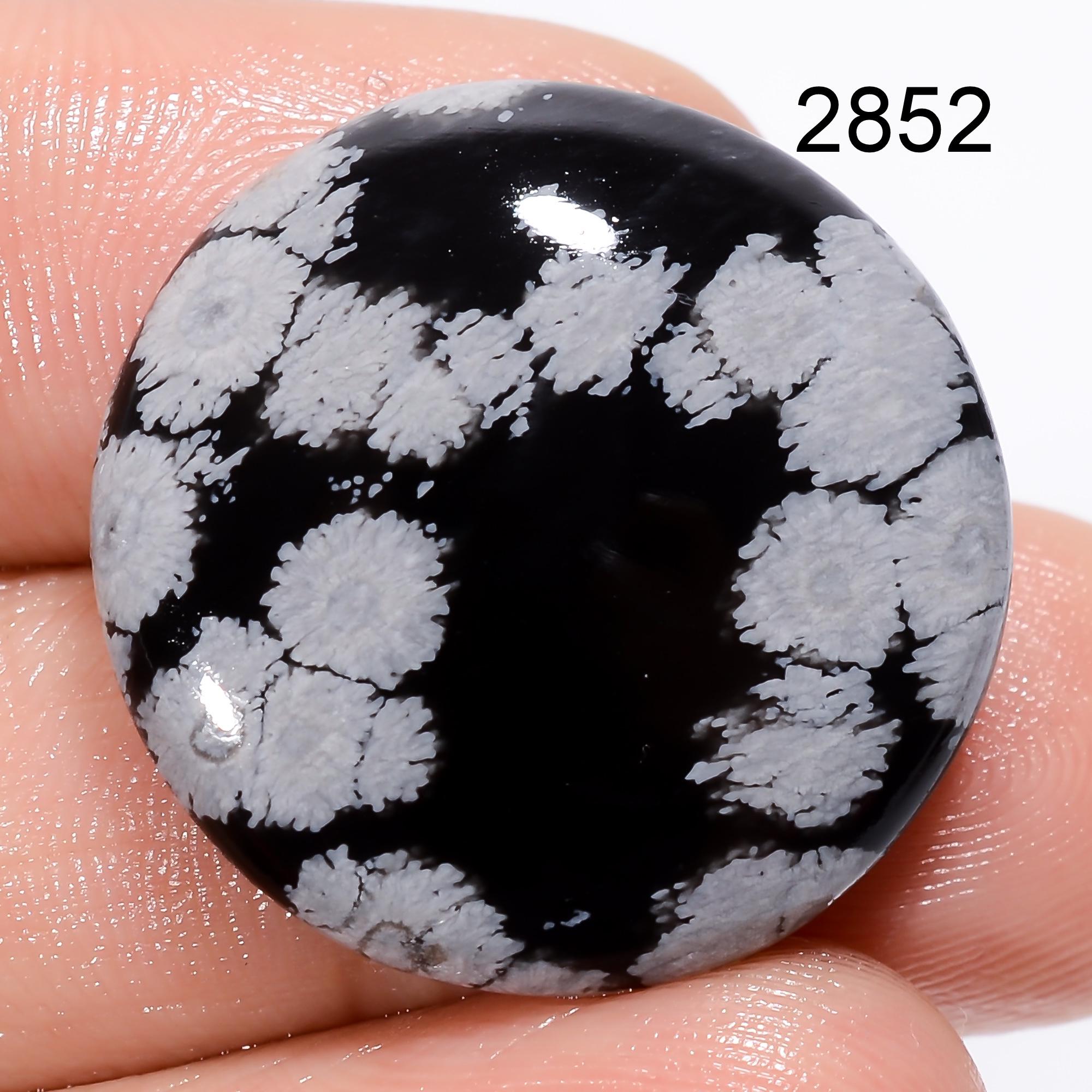 Loose Snowflake Obsidian Cabochon, Natural Gemstone Jewelry Making - image 3
