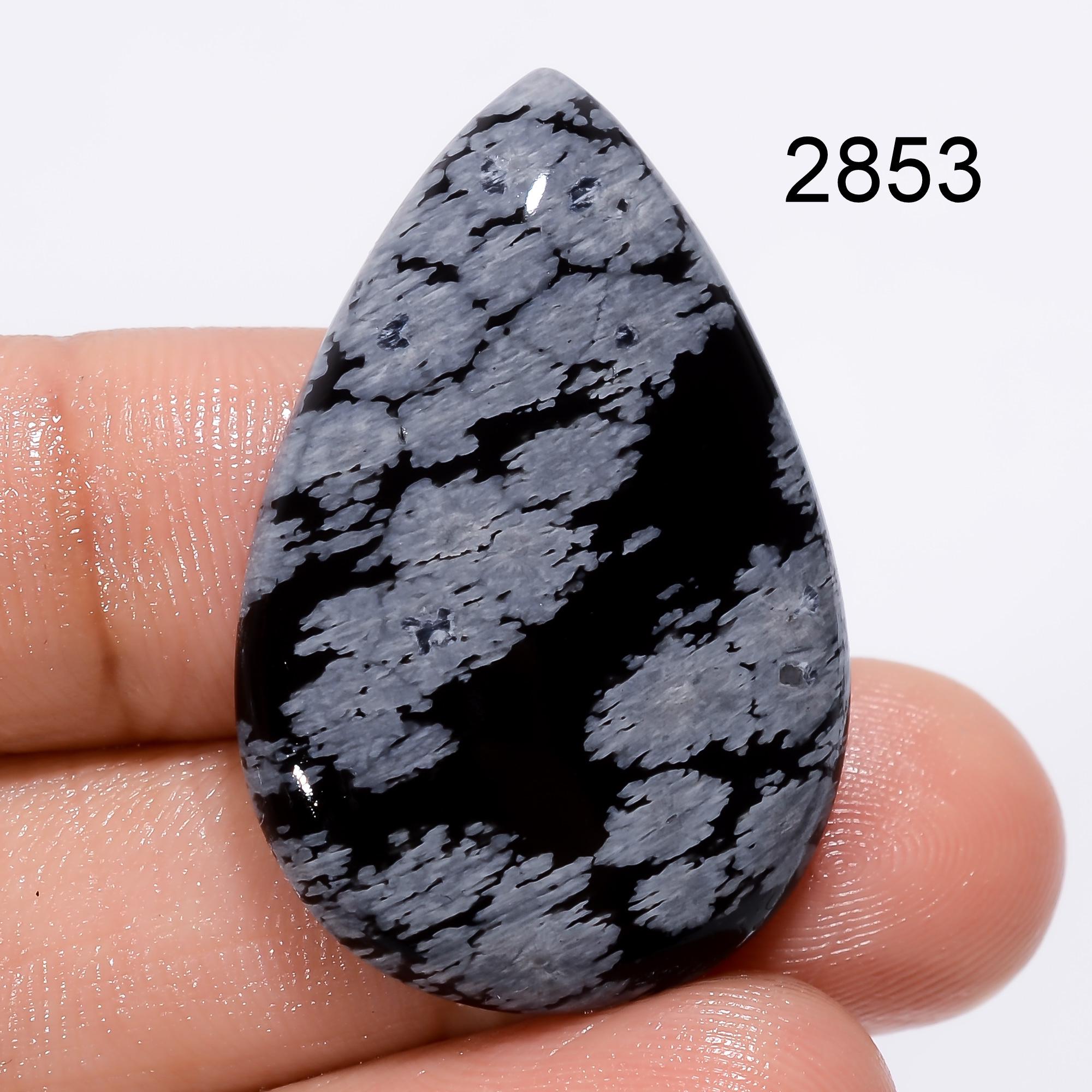 Loose Snowflake Obsidian Cabochon, Natural Gemstone Jewelry Making - image 4