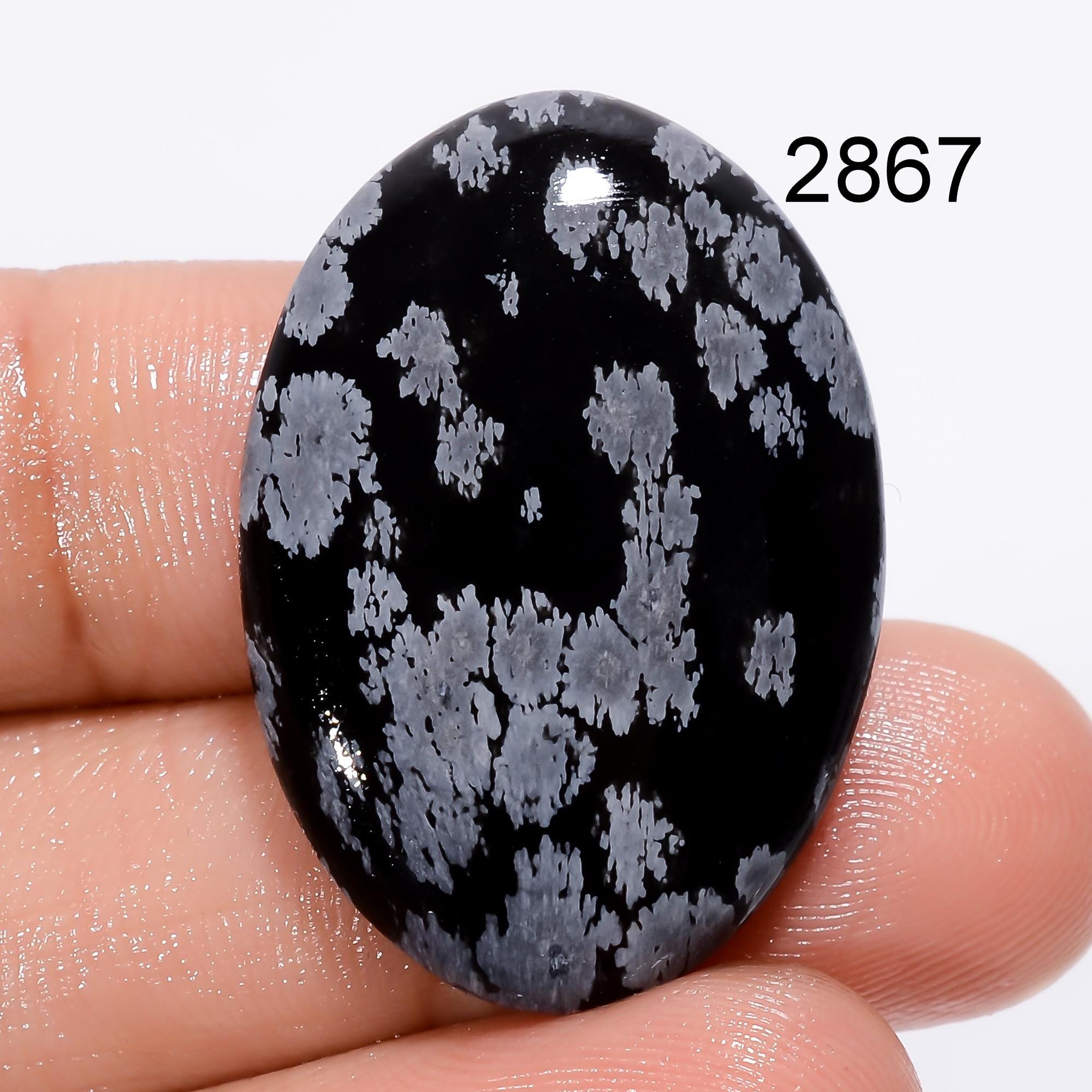 Loose Snowflake Obsidian Cabochon, Natural Gemstone Jewelry Making - image 8