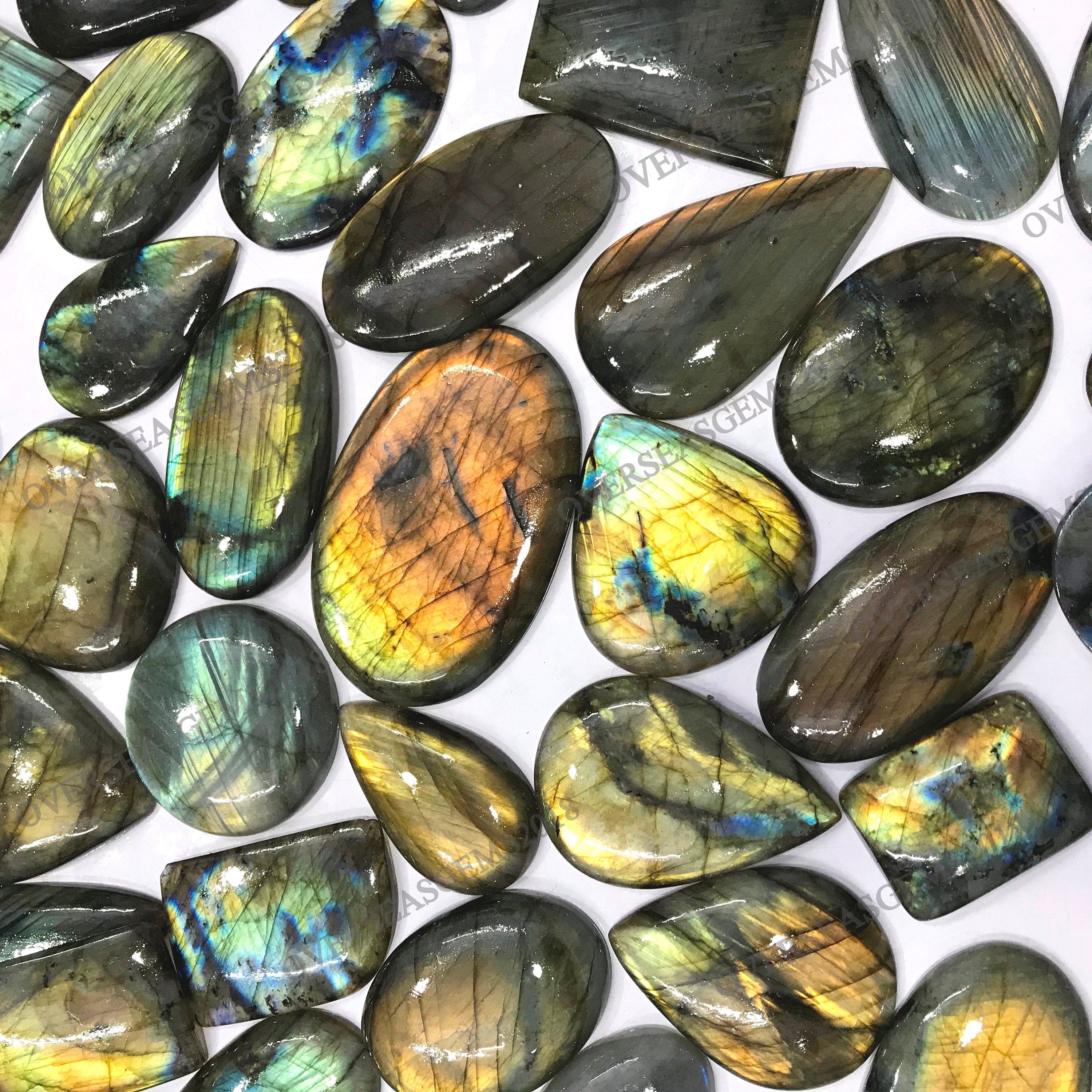 Natural Flashy Labradorite Gemstone Cabochon Mix Shape AAA Quality Wholesale Lot Jewelry Making